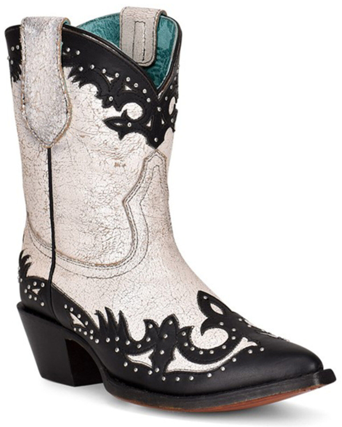 Corral Women's Black Overlay & Studs Western Boots - Round Toe