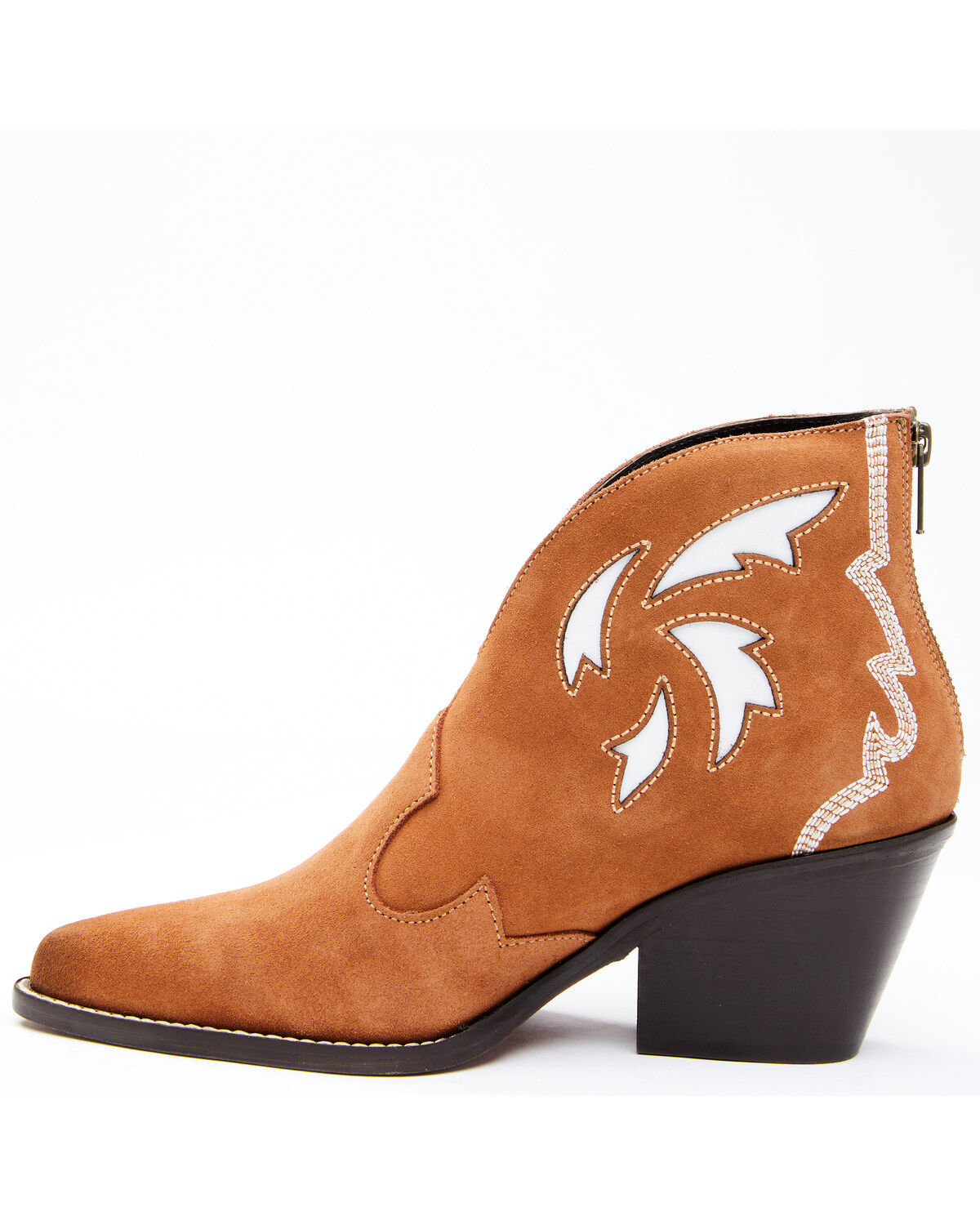 Dan Post Women's Embroidered Inlay Suede Fashion Booties - Snip Toe