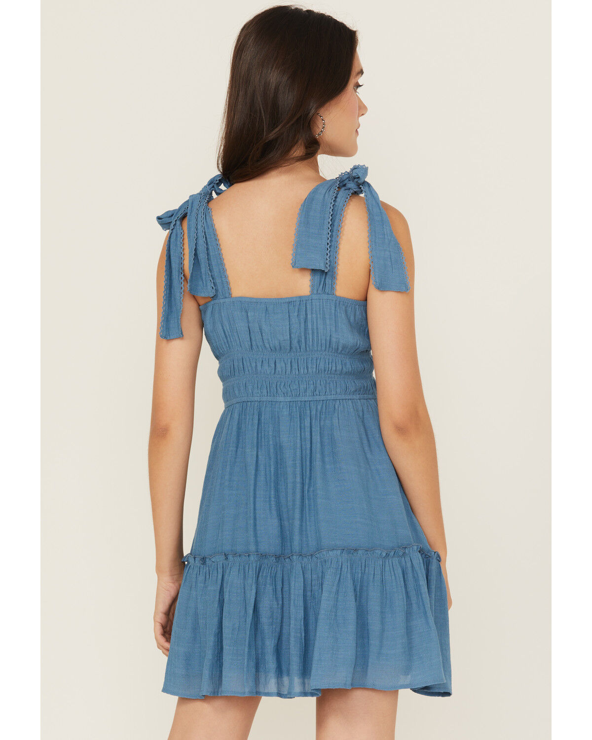 Ash & Violet Women's Solid Bow Strap Mini Dress