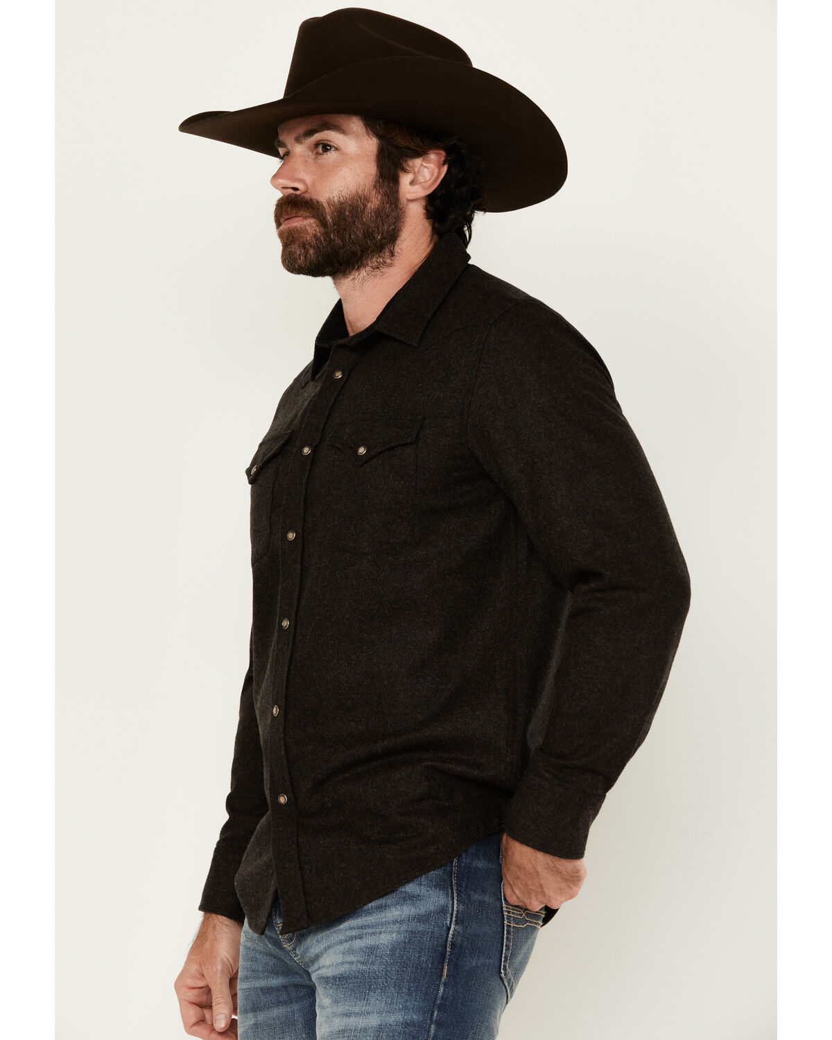 Pendleton Men's Canyon Solid Long Sleeve Snap Western Shirt