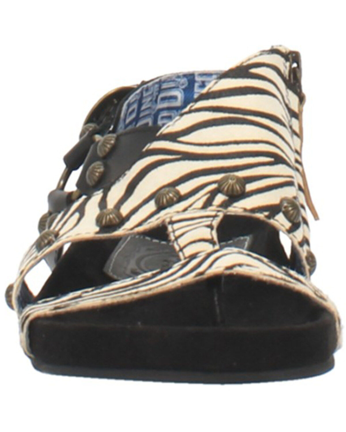 Dingo Women's Sage Brush Zebra Print Calf Hair Sandal