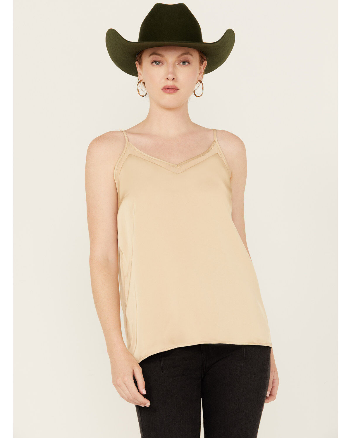 Rock & Roll Denim Women's Mesh Accent Satin Tank