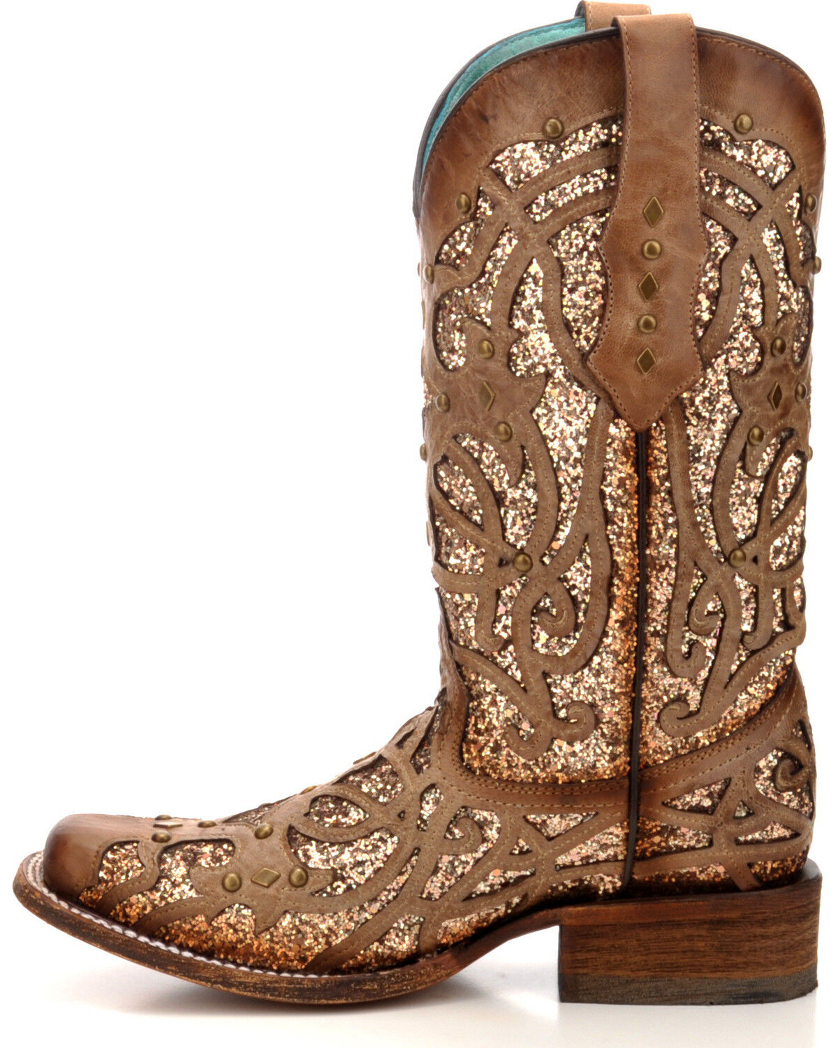 Corral Women's Orix Glitter Inlay & Studded Western Boots - Square Toe