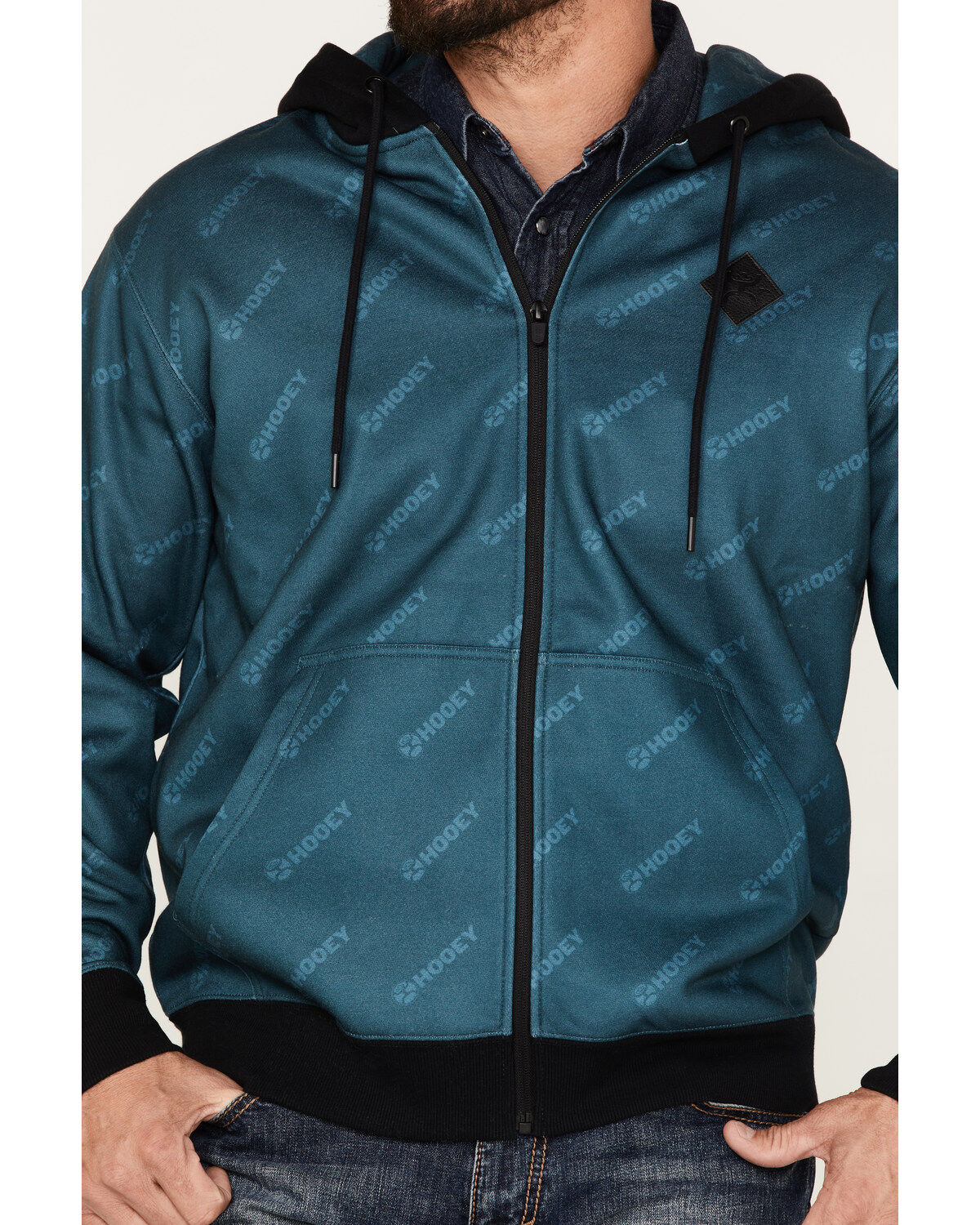 Hooey Men's Butte Monogram Logo Full-Zip Hooded Jacket