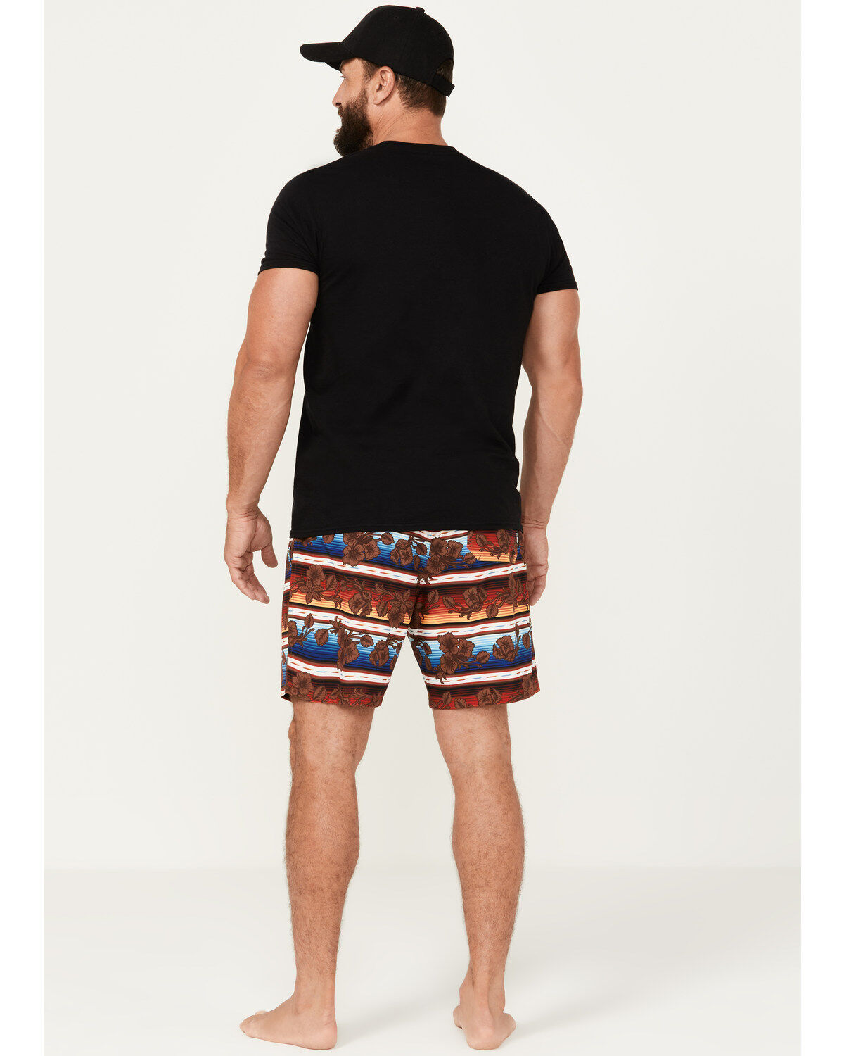 CINCH MEN'S MULTI-COLORED FLORAL DRAWCORD BOARD SHORTS
