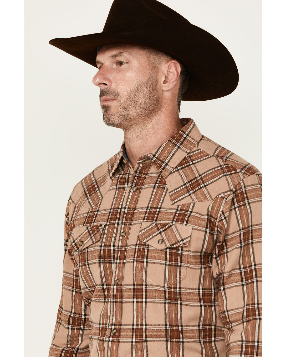 Cody James Men's Frontier Plaid Print Long Sleeve Snap Western Shirt