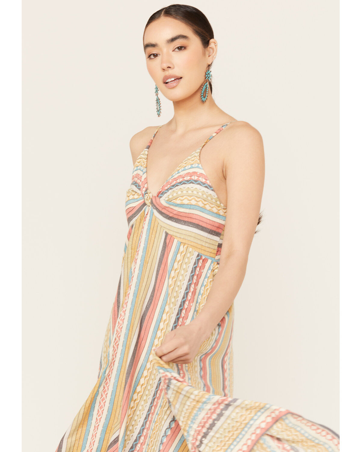 Angie Women's Knot Front Midi Dress