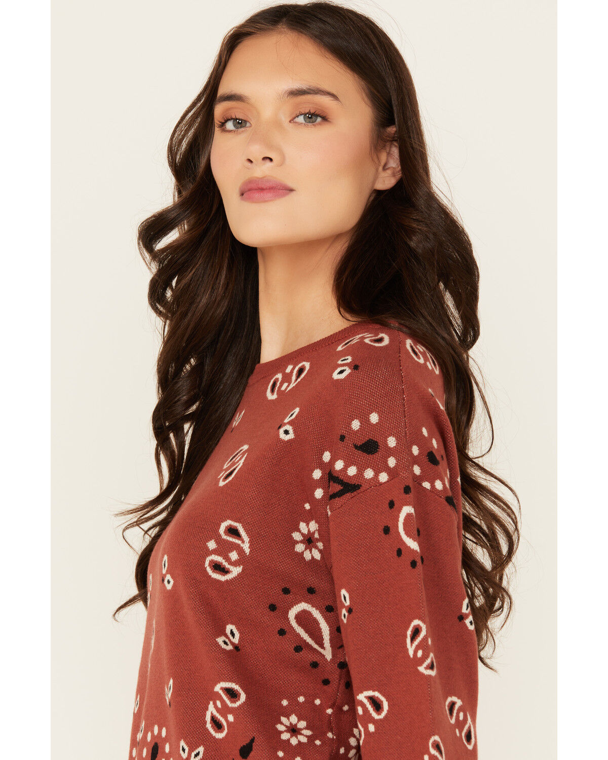 Cotton & Rye Women's Bandana Print Sweater