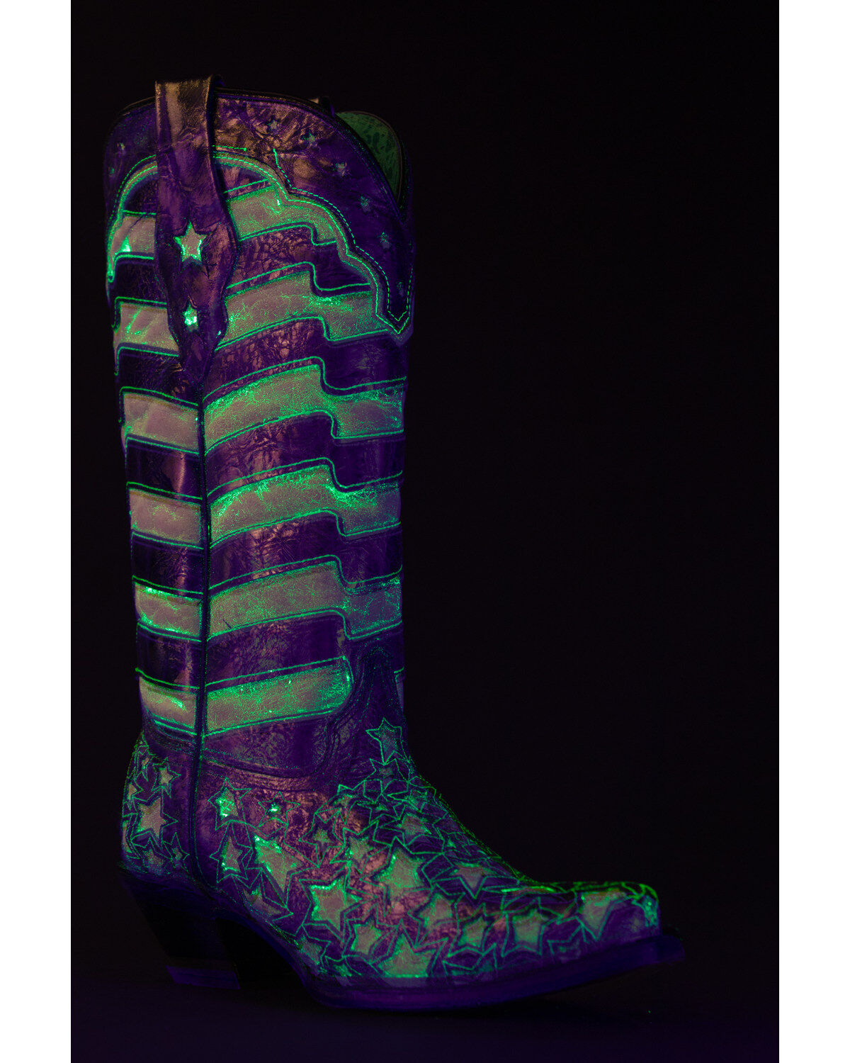 Corral Women's Stars and Stripes Blacklight Western Boots - Snip Toe
