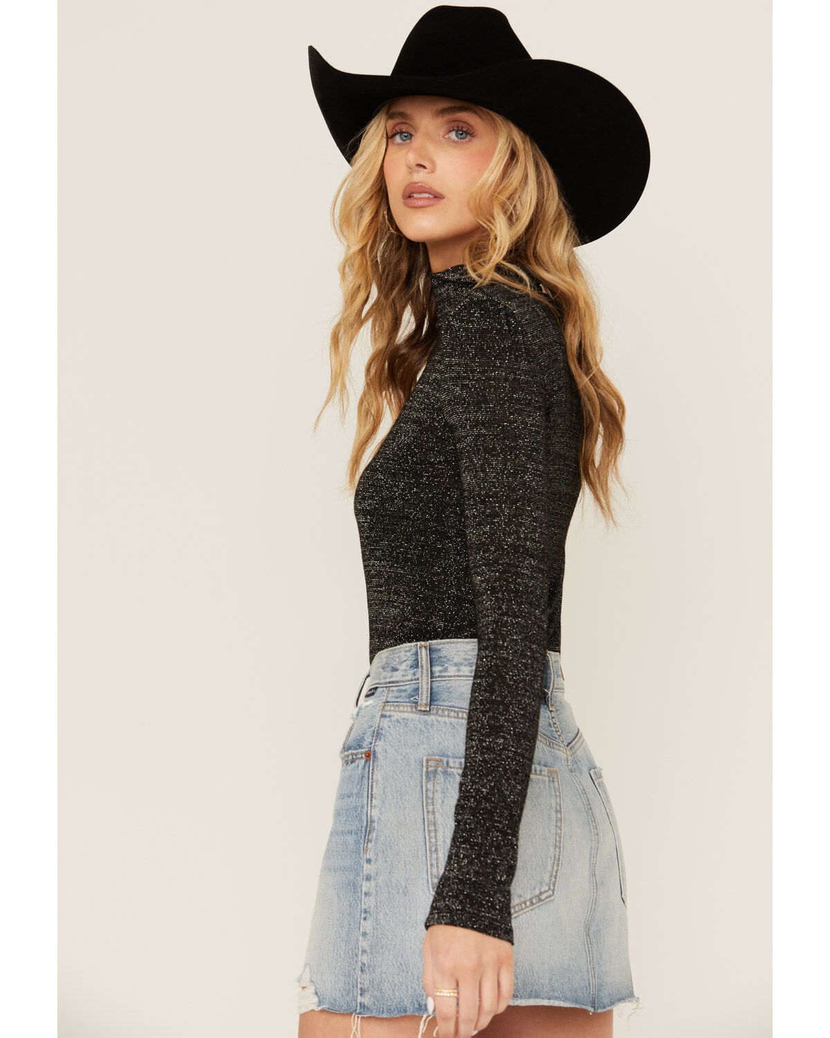 Rock & Roll Denim Women's Lurex Long Sleeve Top