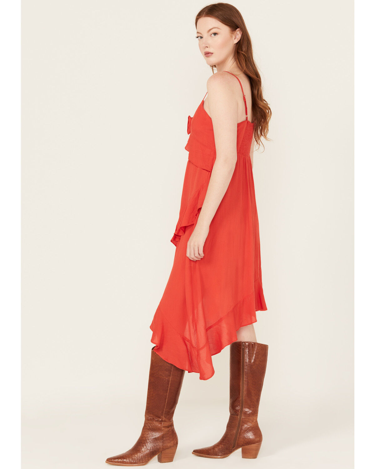 Angie Women's Solid Ruffle Hem Sleeveless Mini Dress