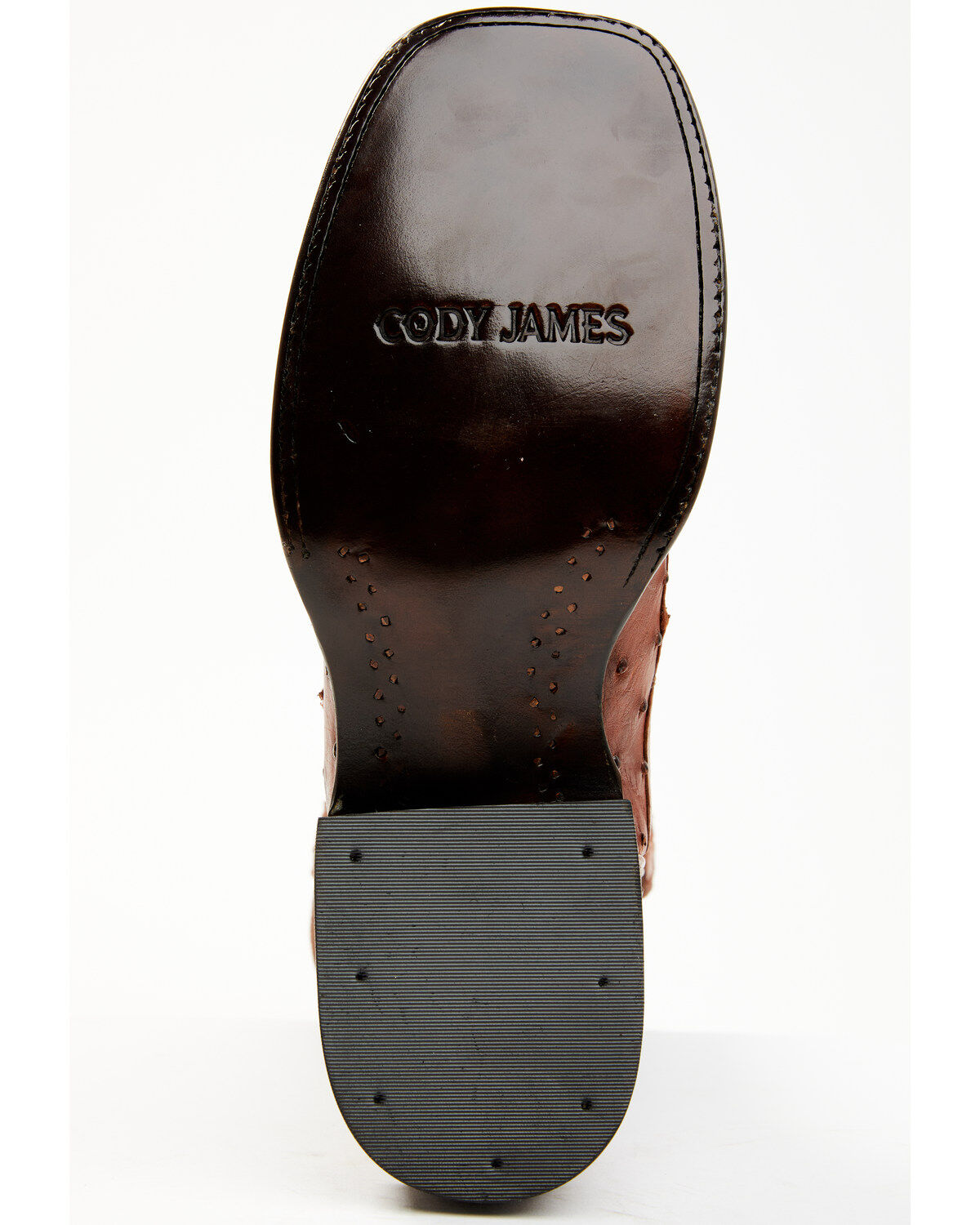 Cody James Men's Brandy Genuine Ostrich Exotic Western Boots - Broad Square Toe