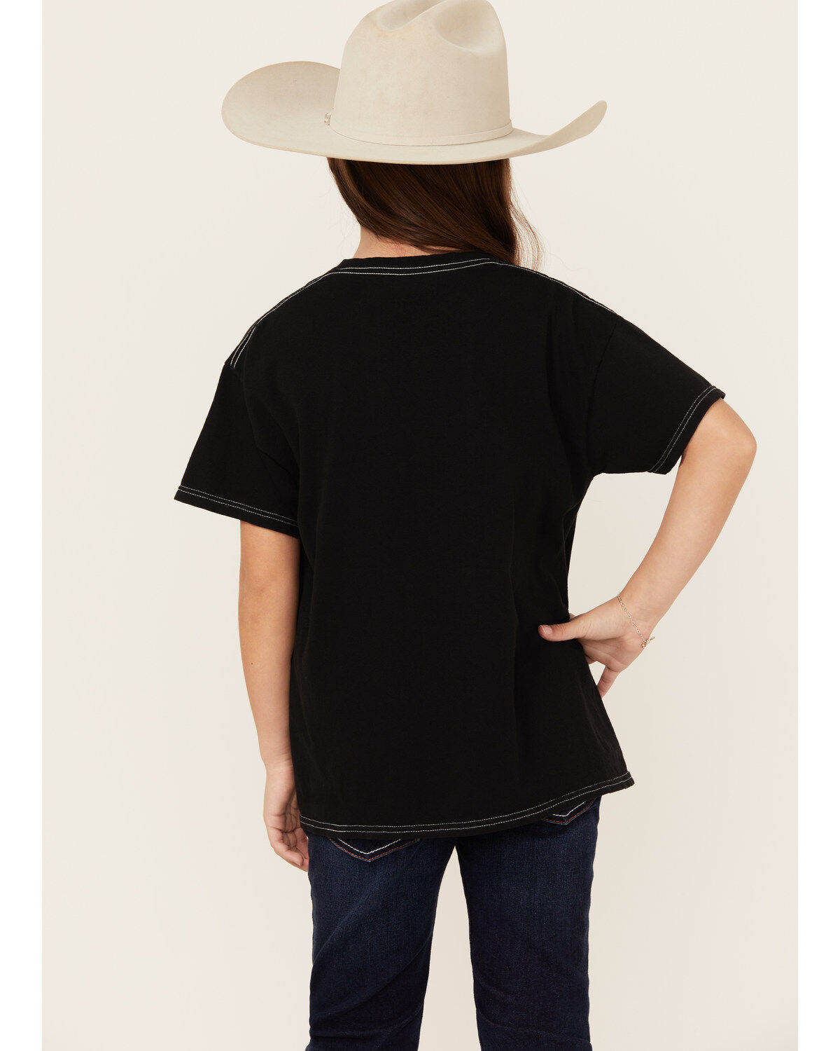 American Highway Girls' Running Horse Metallic Short Sleeve Graphic Tee