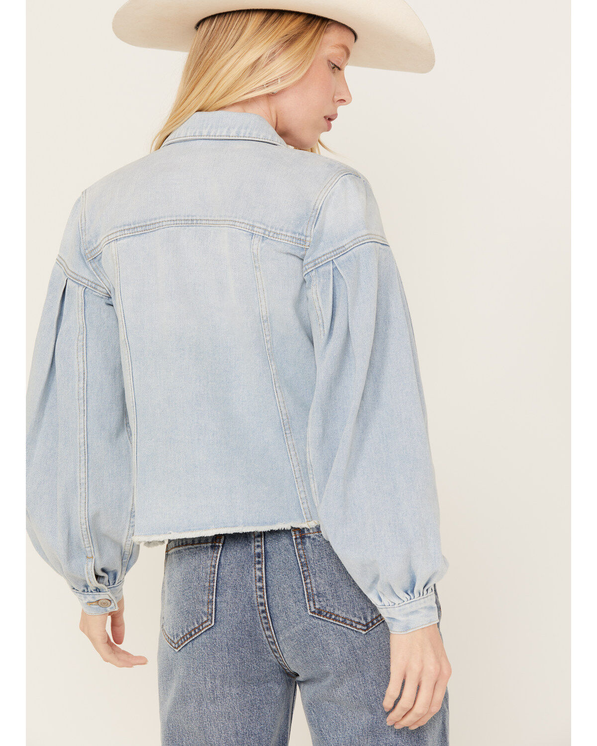 Shyanne Women's Denim Button-Down Fray Shacket