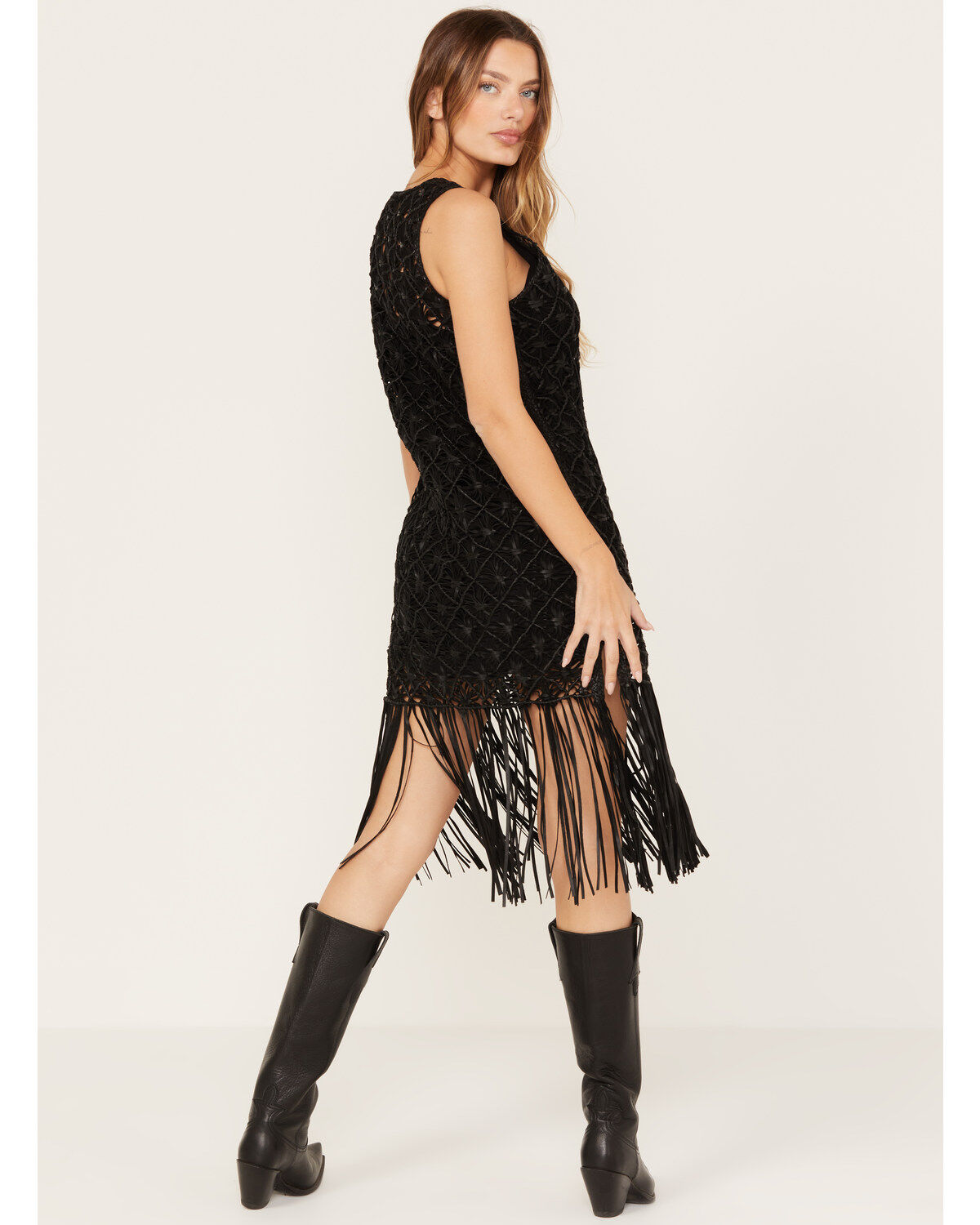 Wonderwest Women's Fringe Hem Mini Dress