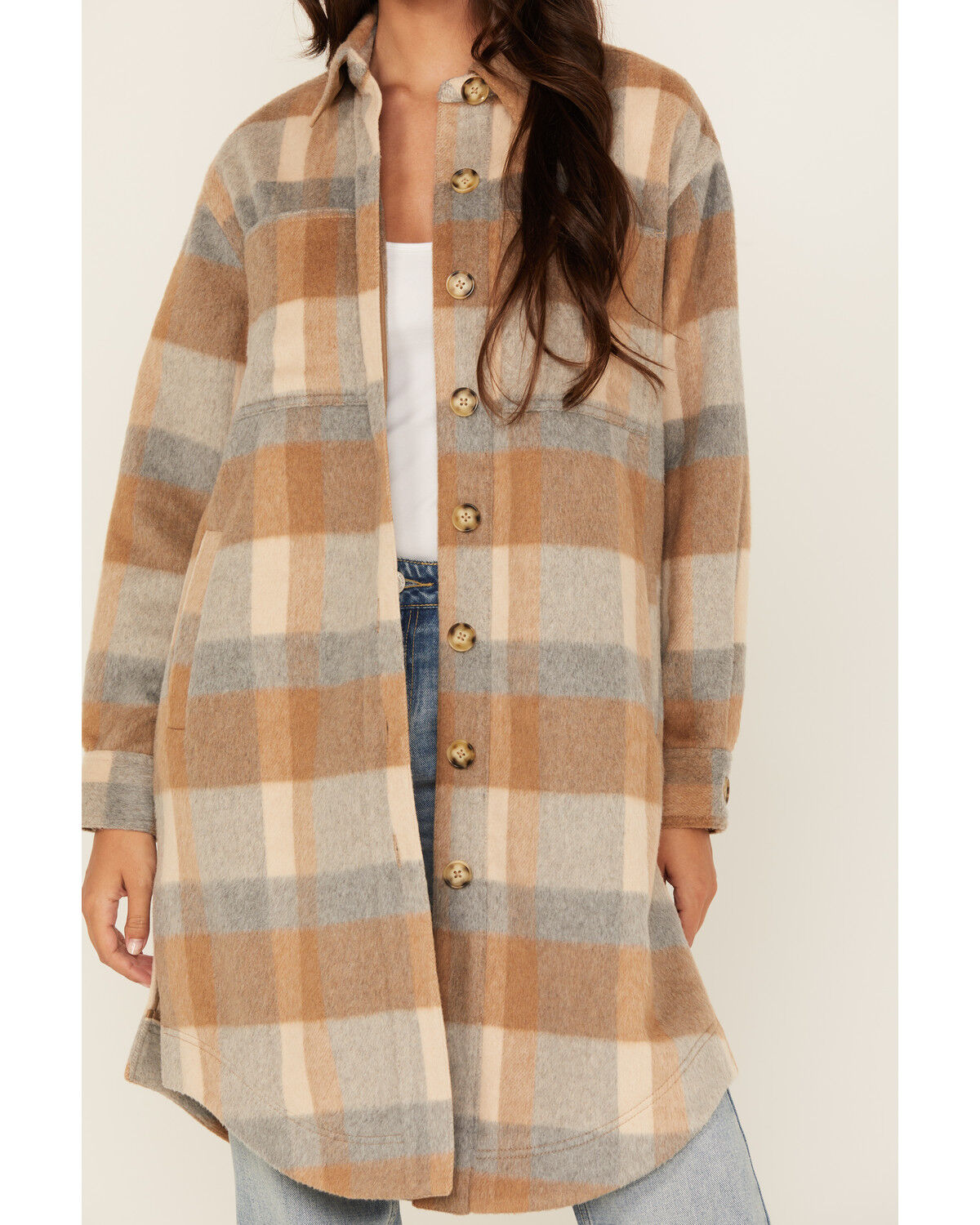 Cleo + Wolf Women's Caroline Plait Print Button-Down Long Coat