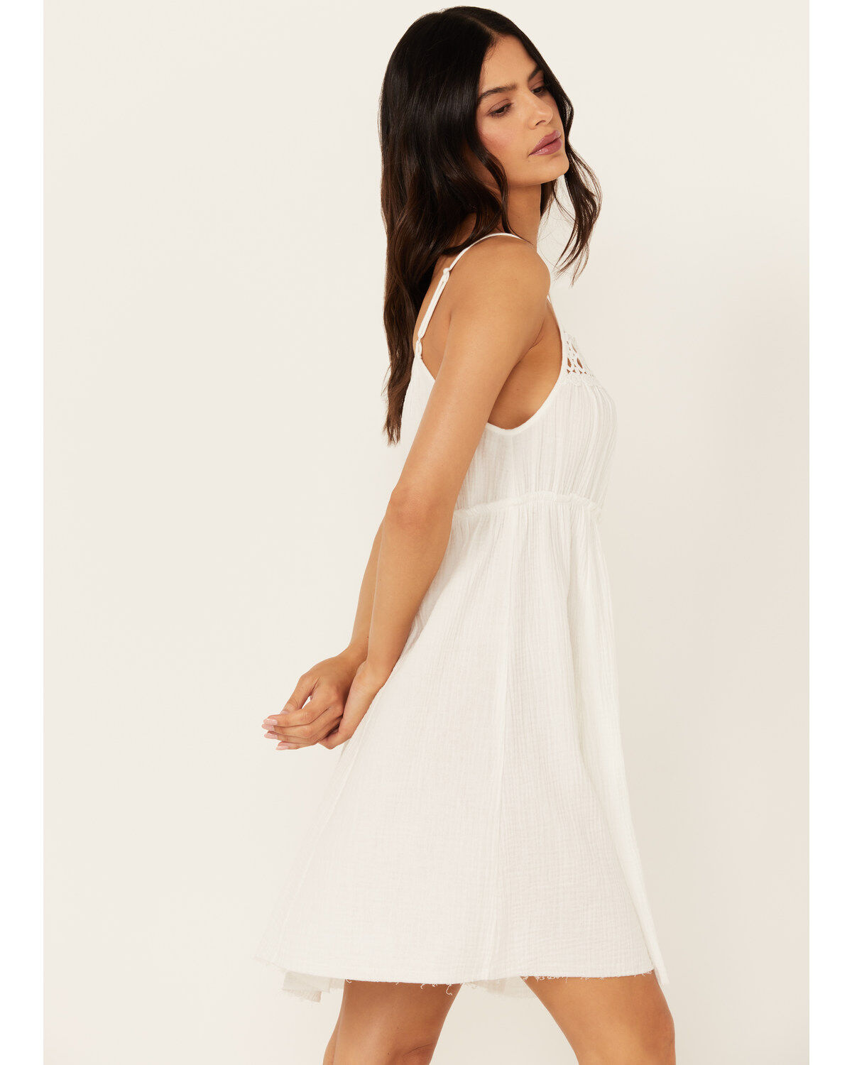 Beyond The Radar Women's Crochet Trim Mini Dress