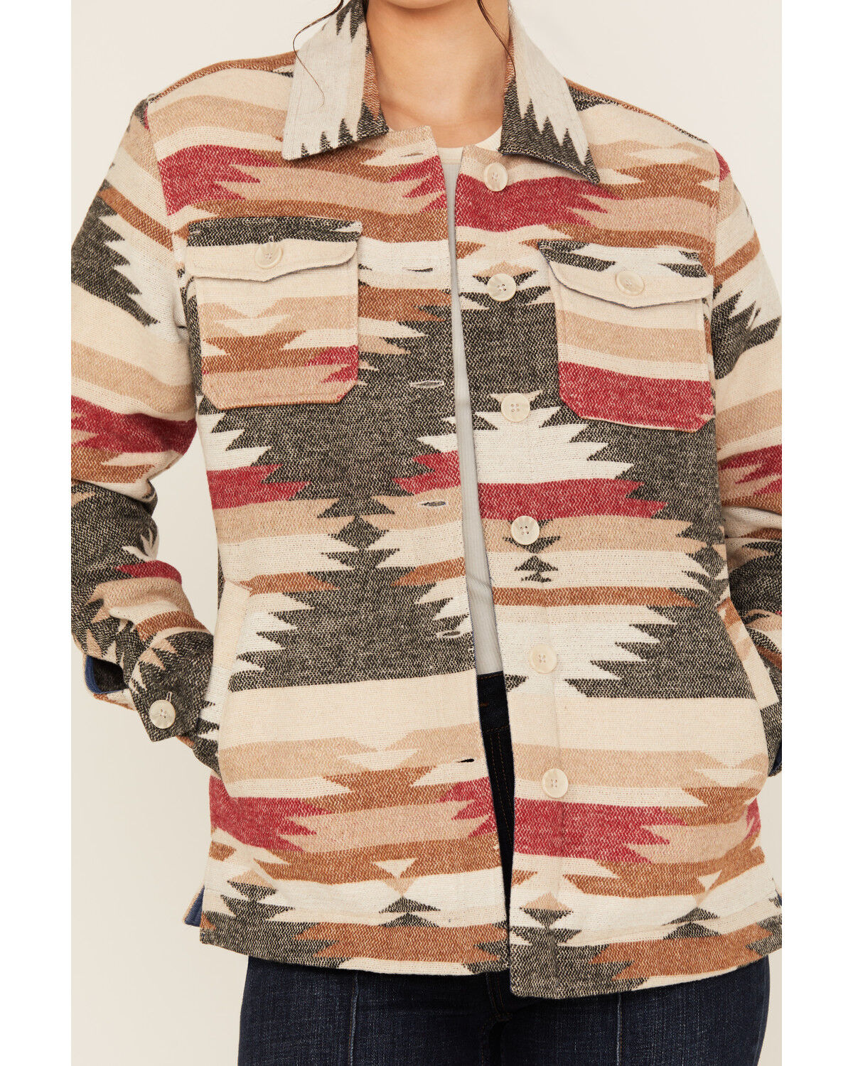 Idyllwind Women's Roadhouse Southwestern Print Button-Down Shacket