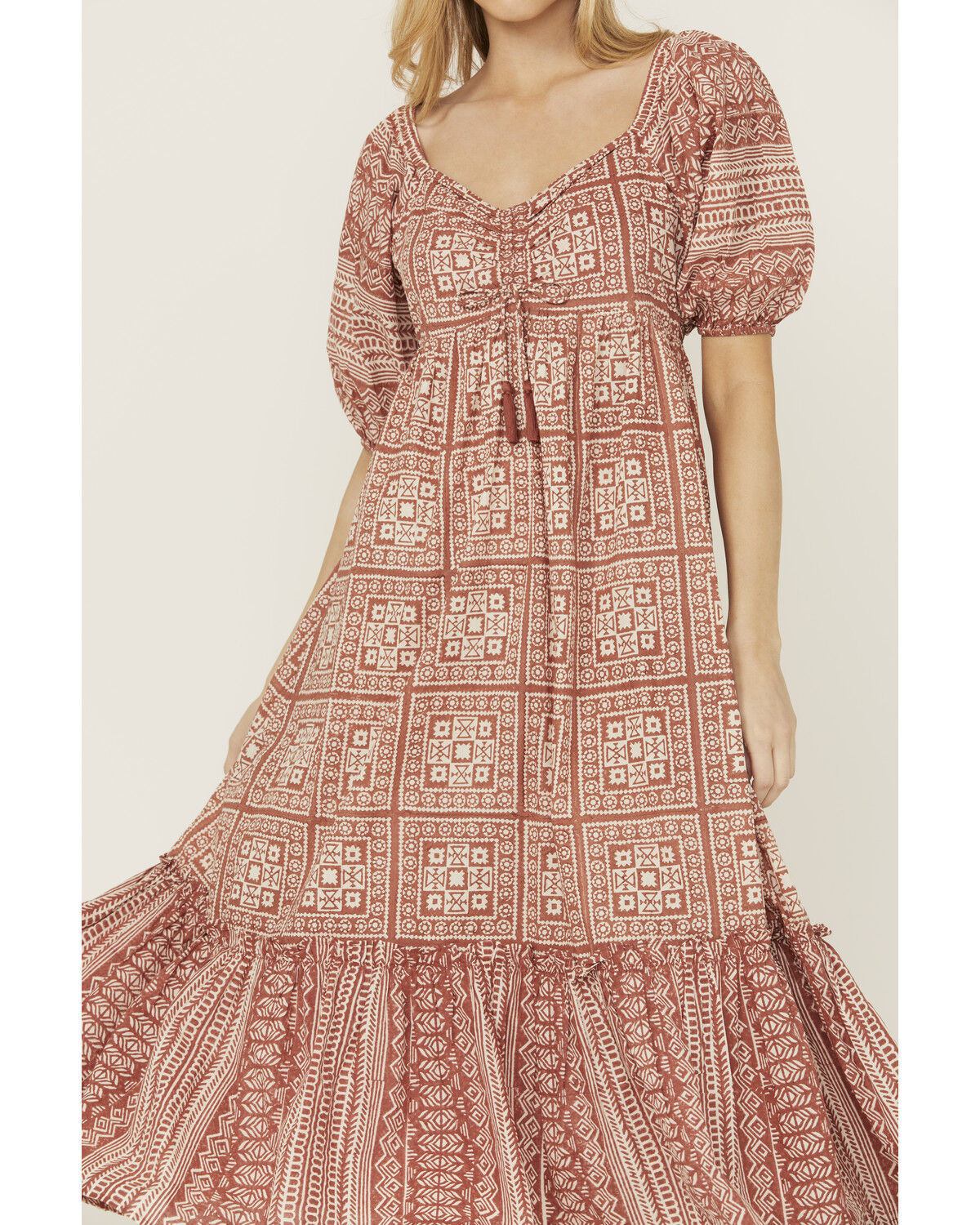 Cleobella Women's Joely Southwestern Print Short Sleeve Midi Dress