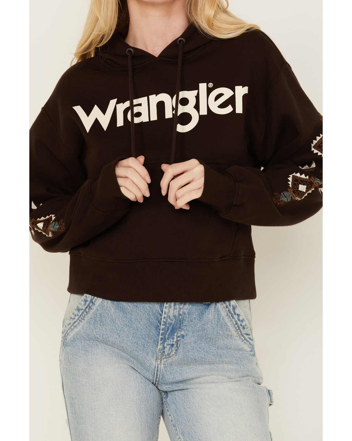 Wrangler Retro Women's Southwestern Sleeve Logo Hoodie