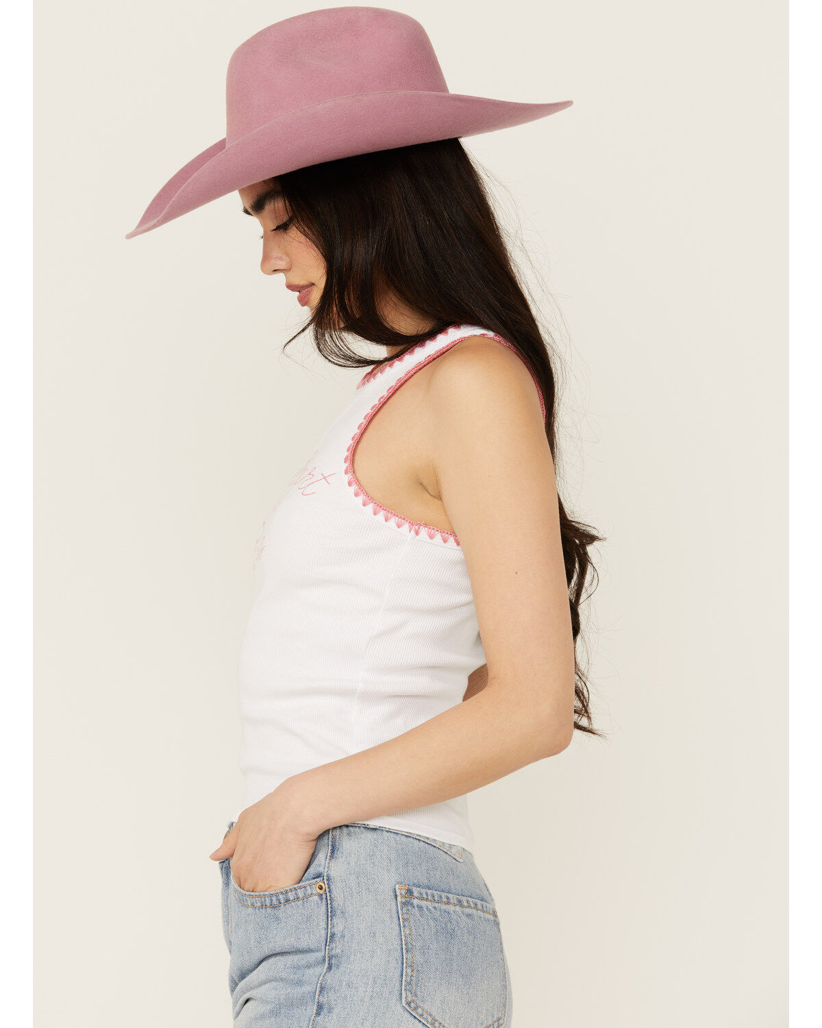 White Crow Women's Embroidered Sweetheart Rodeo Graphic Tank