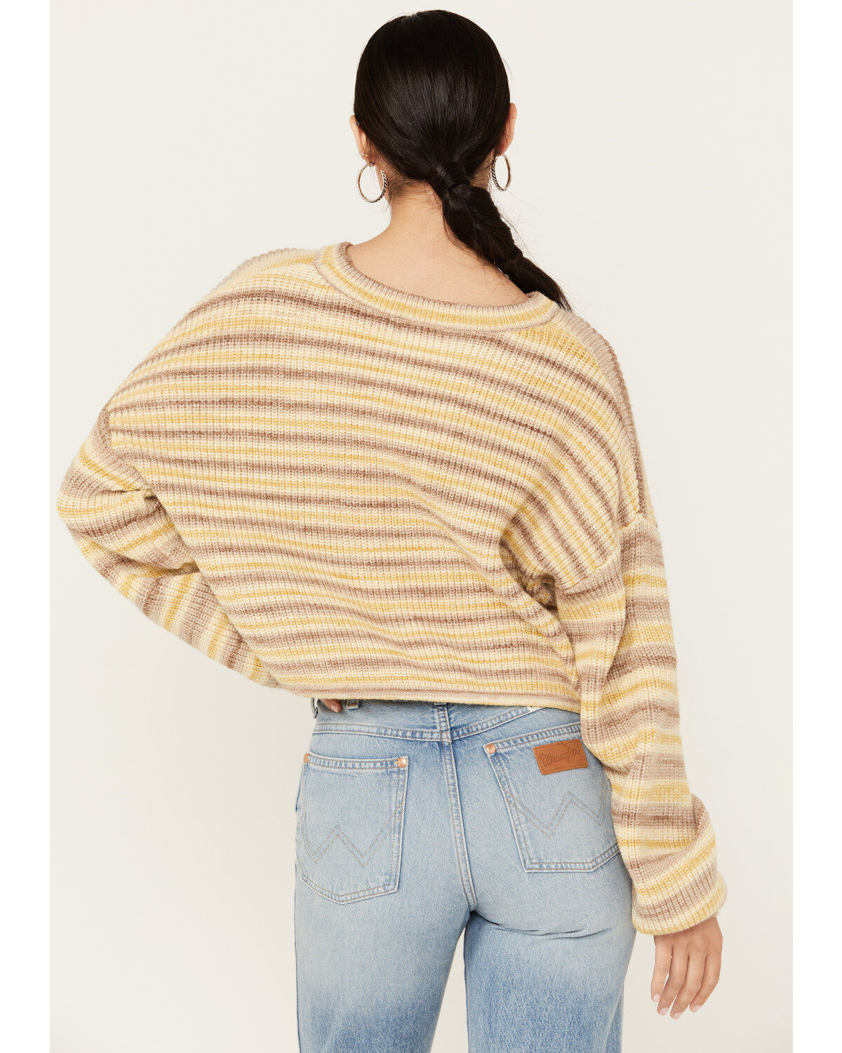 Revel Women's Striped Cinched Bottom Sweater