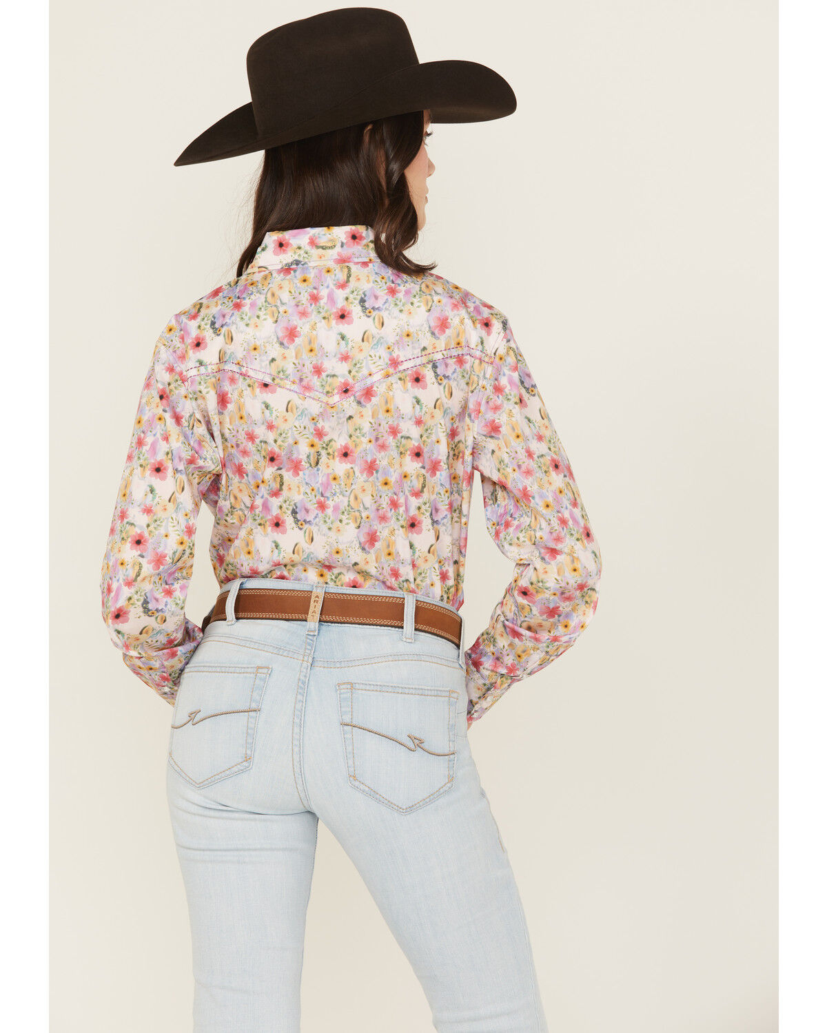 Cowgirl Hardware Women's Floral Monet Long Sleeve Snap Stretch Western Shirt