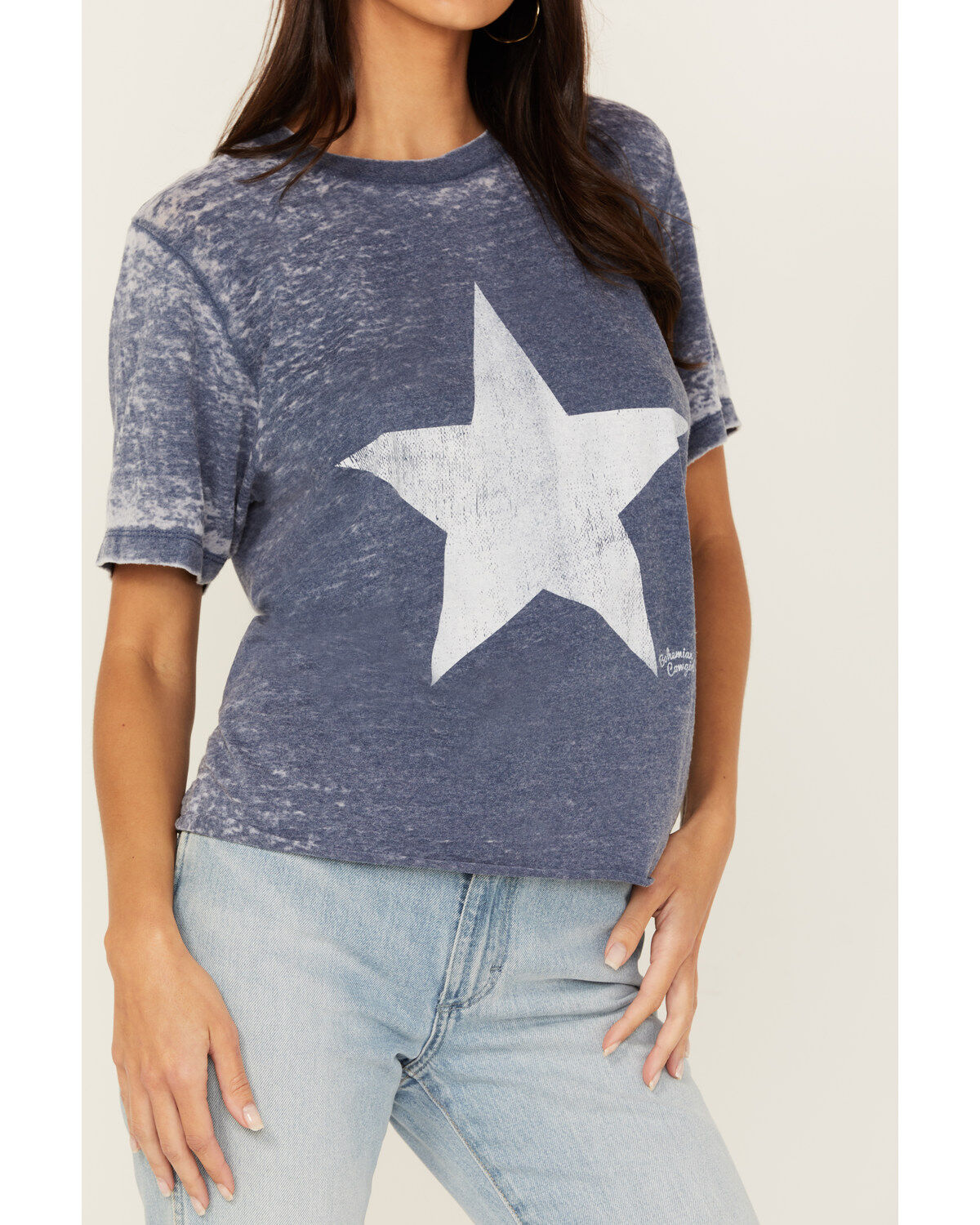 Bohemian Cowgirl Women's Burnout Star Short Sleeve Graphic Tee