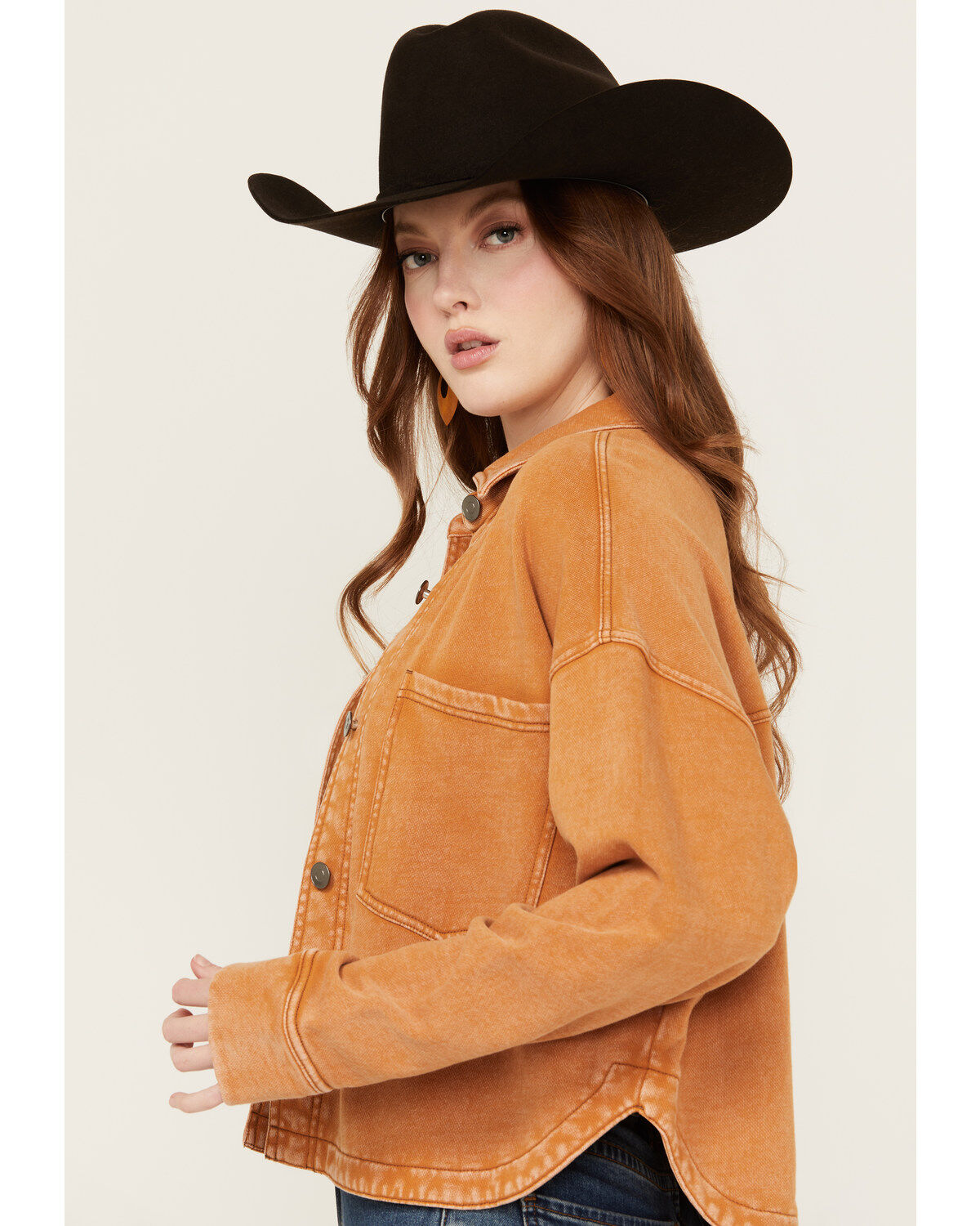 White Crow Women's Washed Knit Cropped Shacket