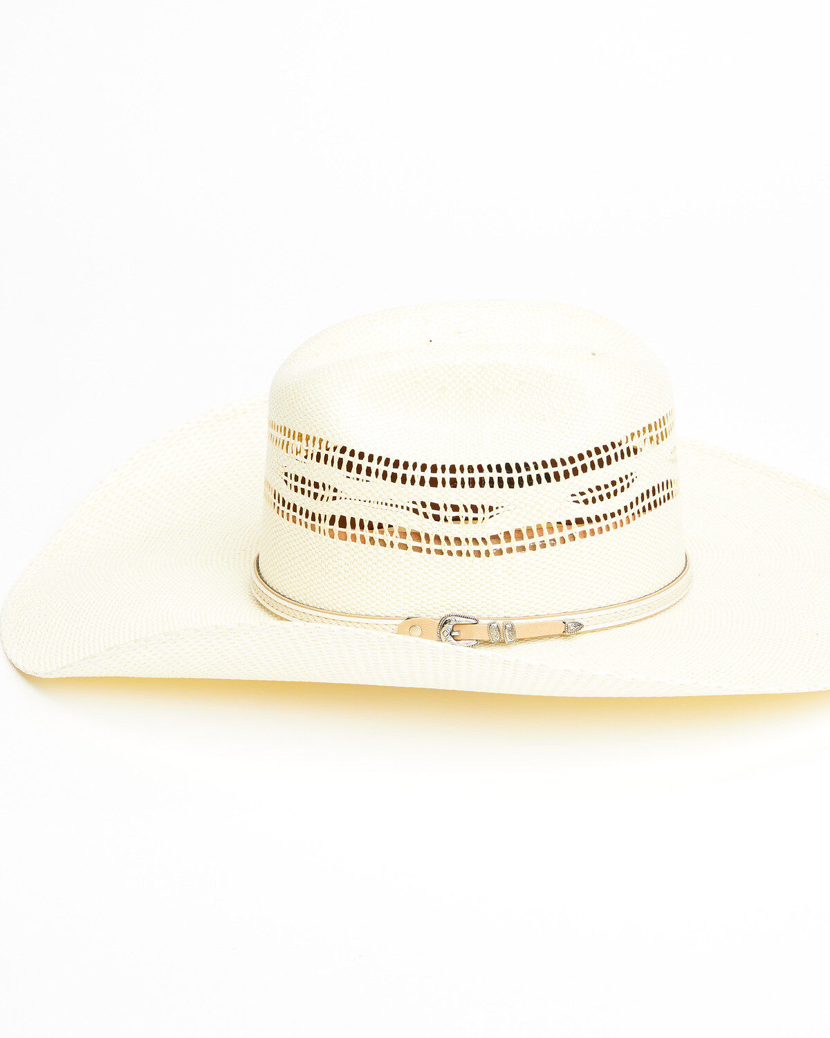 Justin Men's Ivory Tan Eaton Vented Straw Western Hat