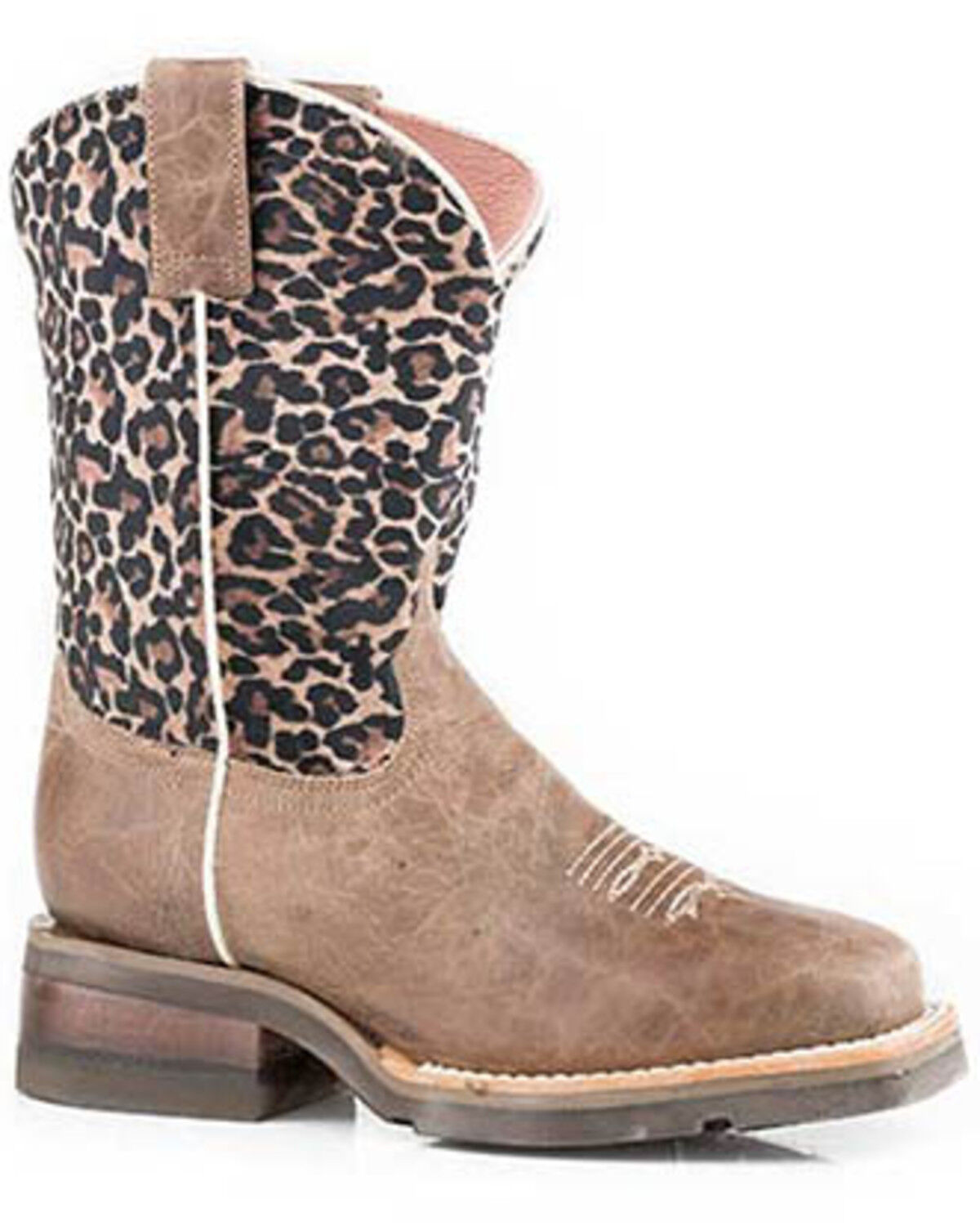 Roper Girls' Cheetah Print Western Boots - Broad Square Toe