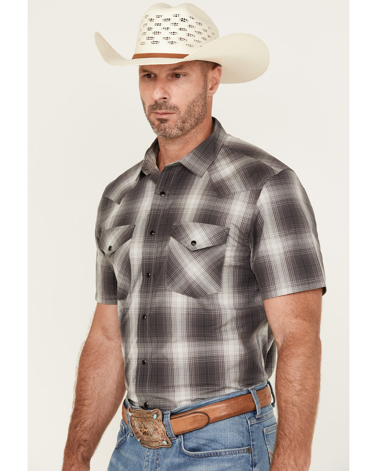 Pendleton Men's Boot Barn Exclusive Frontier Plaid Print Short Sleeve Snap Western Shirt