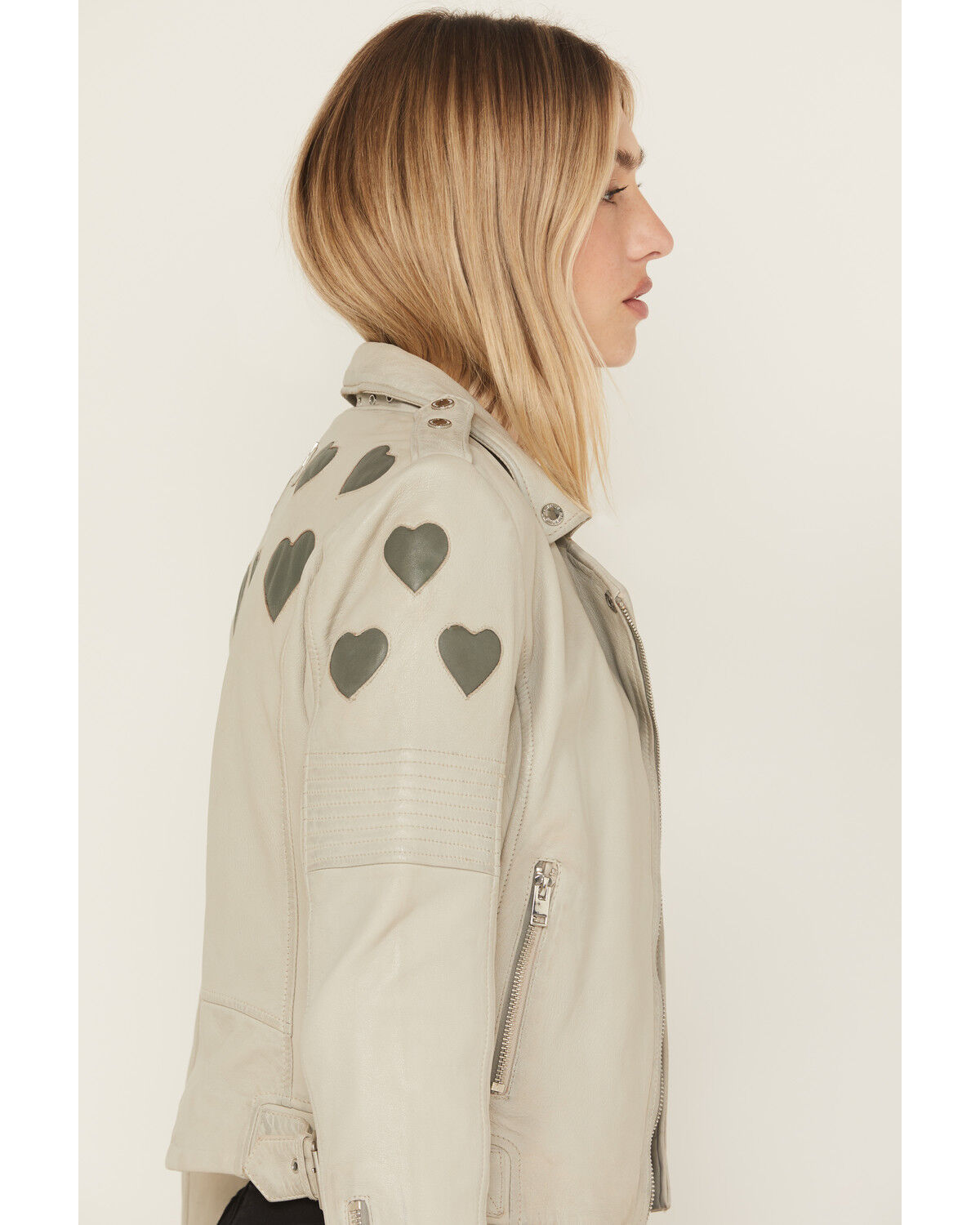 Mauritius Leather Women's Reo Heart Leather Moto Jacket