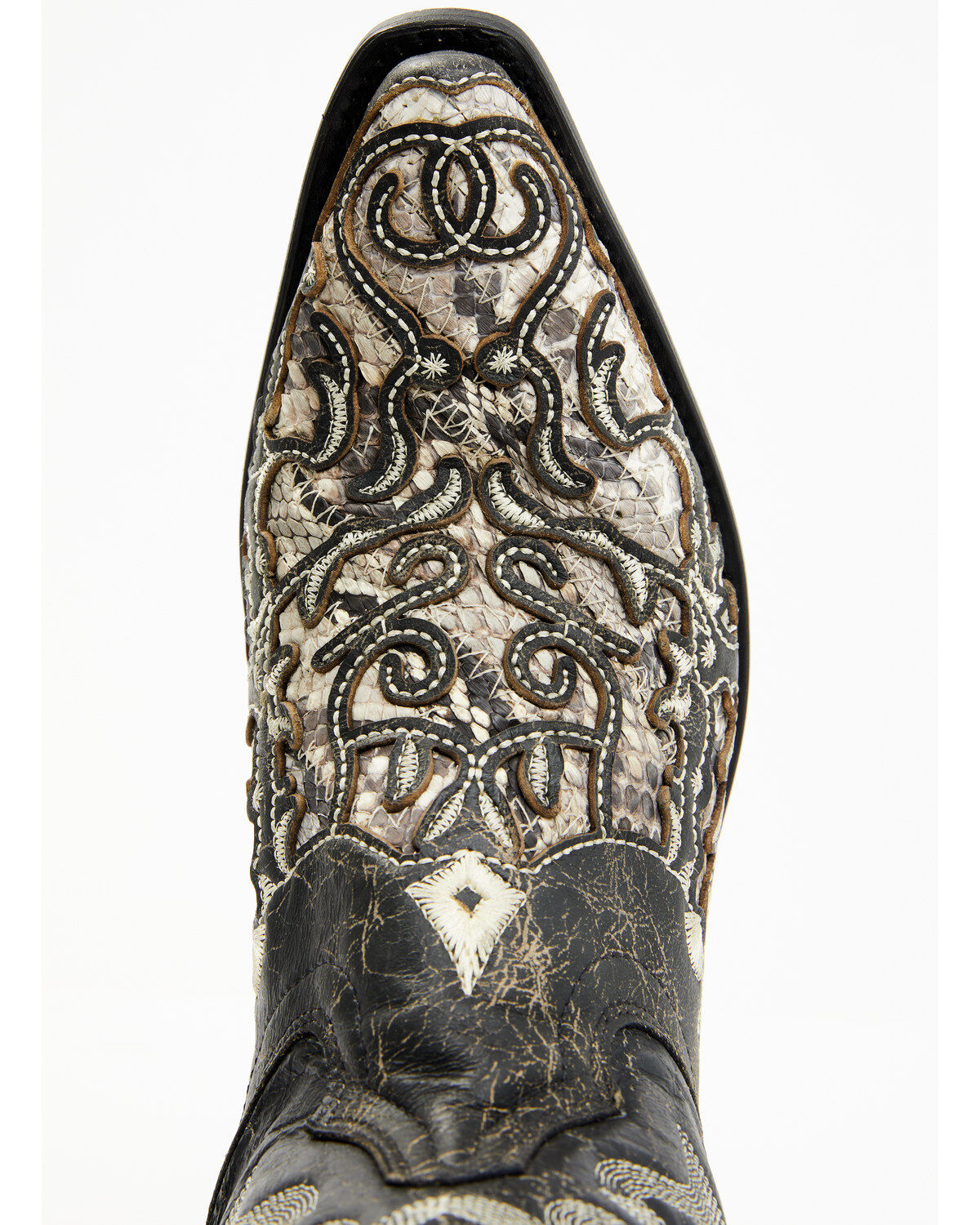 Corral Men's Exotic Python Skin Inlay Western Boots - Snip Toe
