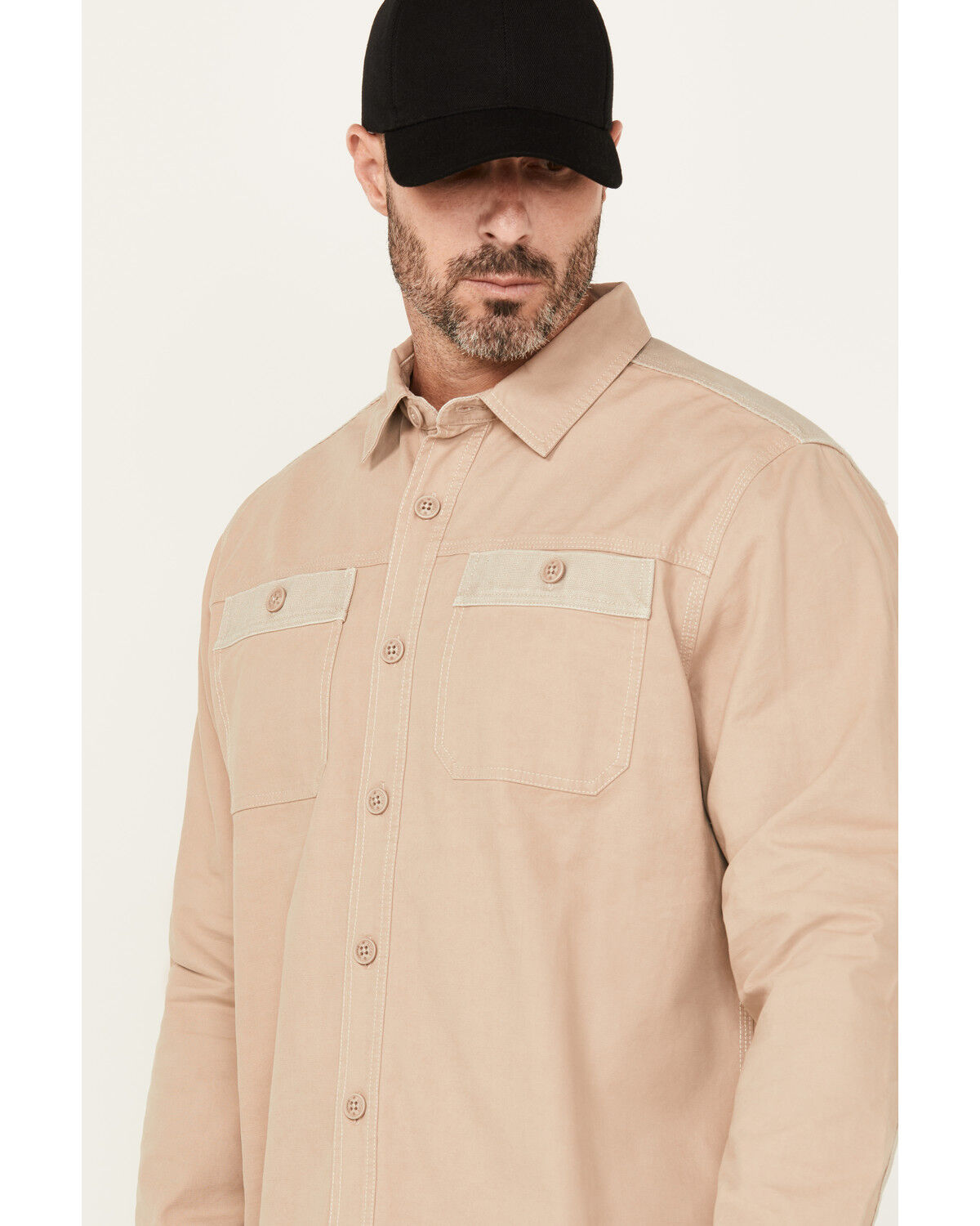 Lucky Brand Workwear Men's Solid Slub Canvas Long Sleeve Button-Down Work Shirt