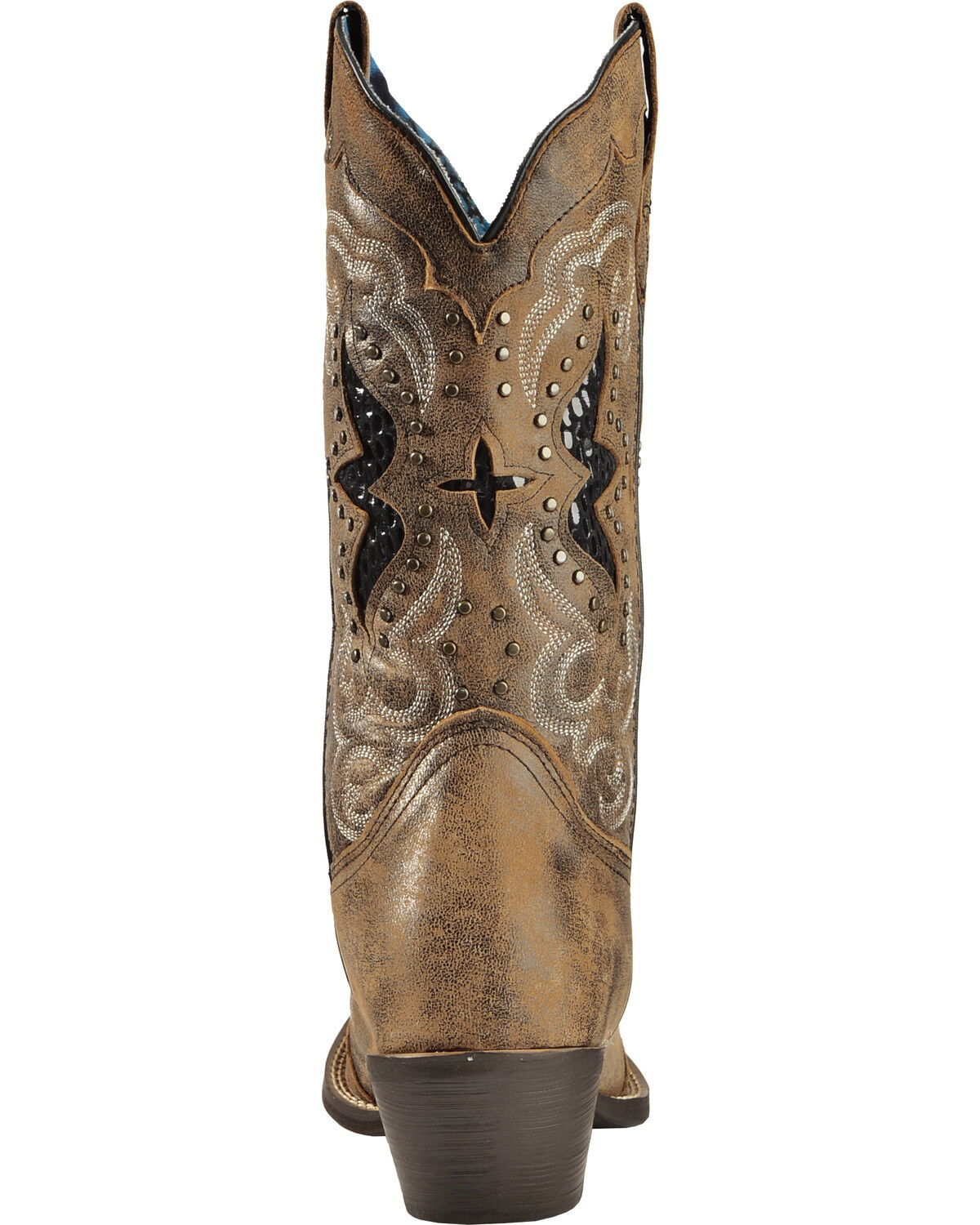Laredo Women's Lucretia Studded Snake Inlay Western Boots - Snip Toe