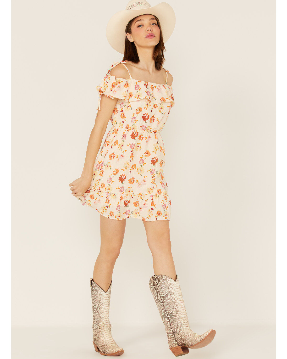 Sadie & Sage Women's Floral Print Moments of Joy Peplum Mini Dress