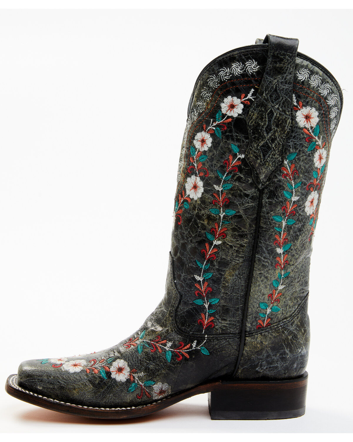 Corral Women's Floral Blacklight Western Boots - Square Toe