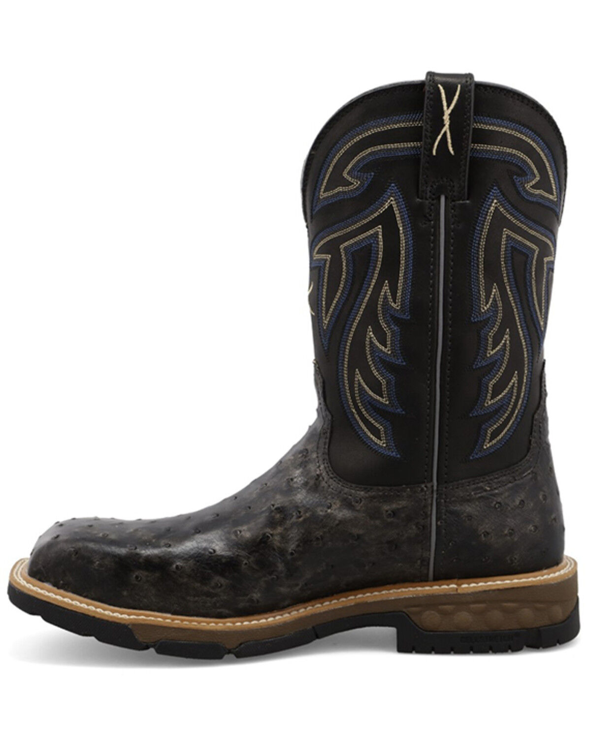 Twisted X Men's 11" Exotic Ostrich Western Work Boots - Nano Composite Toe