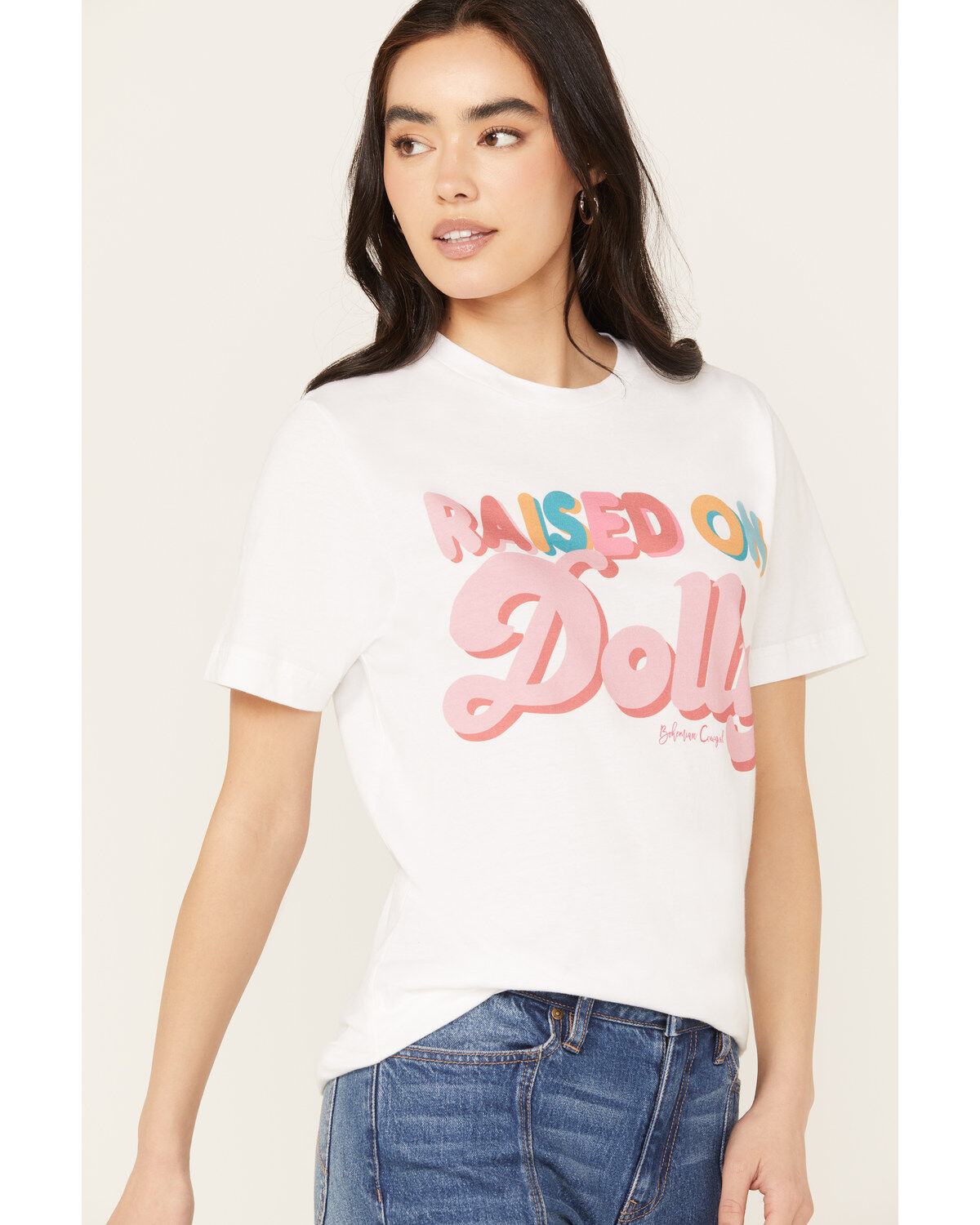 Bohemian Cowgirl Women's Raised On Dolly Short Sleeve Graphic Tee