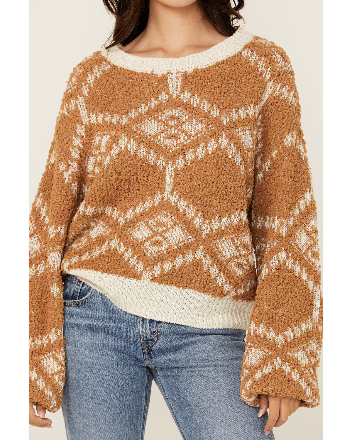 Rock & Roll Denim Women's Geo Print Sweater