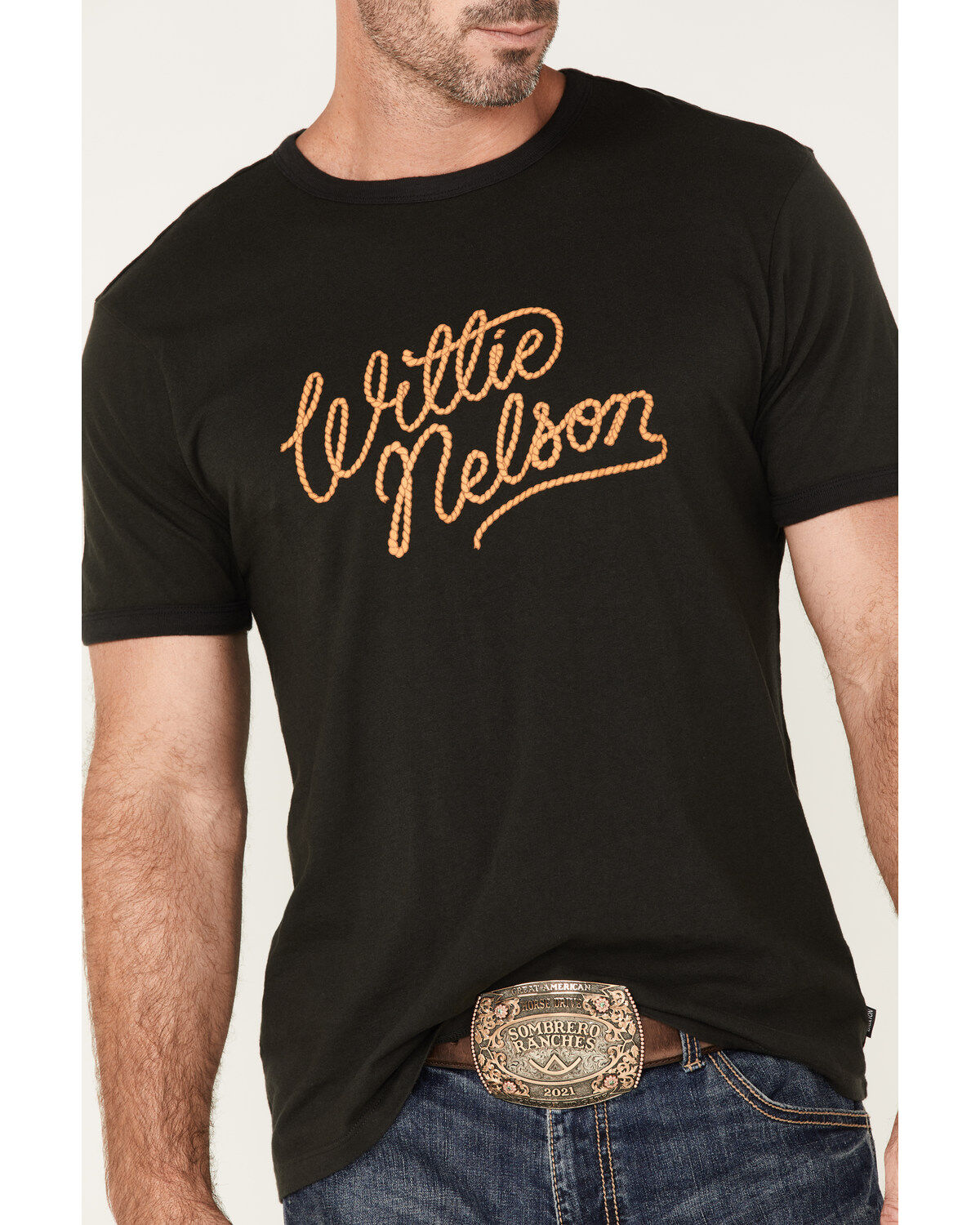 Brixton x Willie Nelson Men's Roped Logo Graphic Ringer T-Shirt