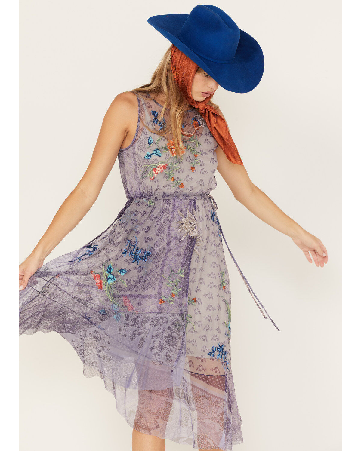 Johnny Was Women's Silvana Mesh Midi Dress