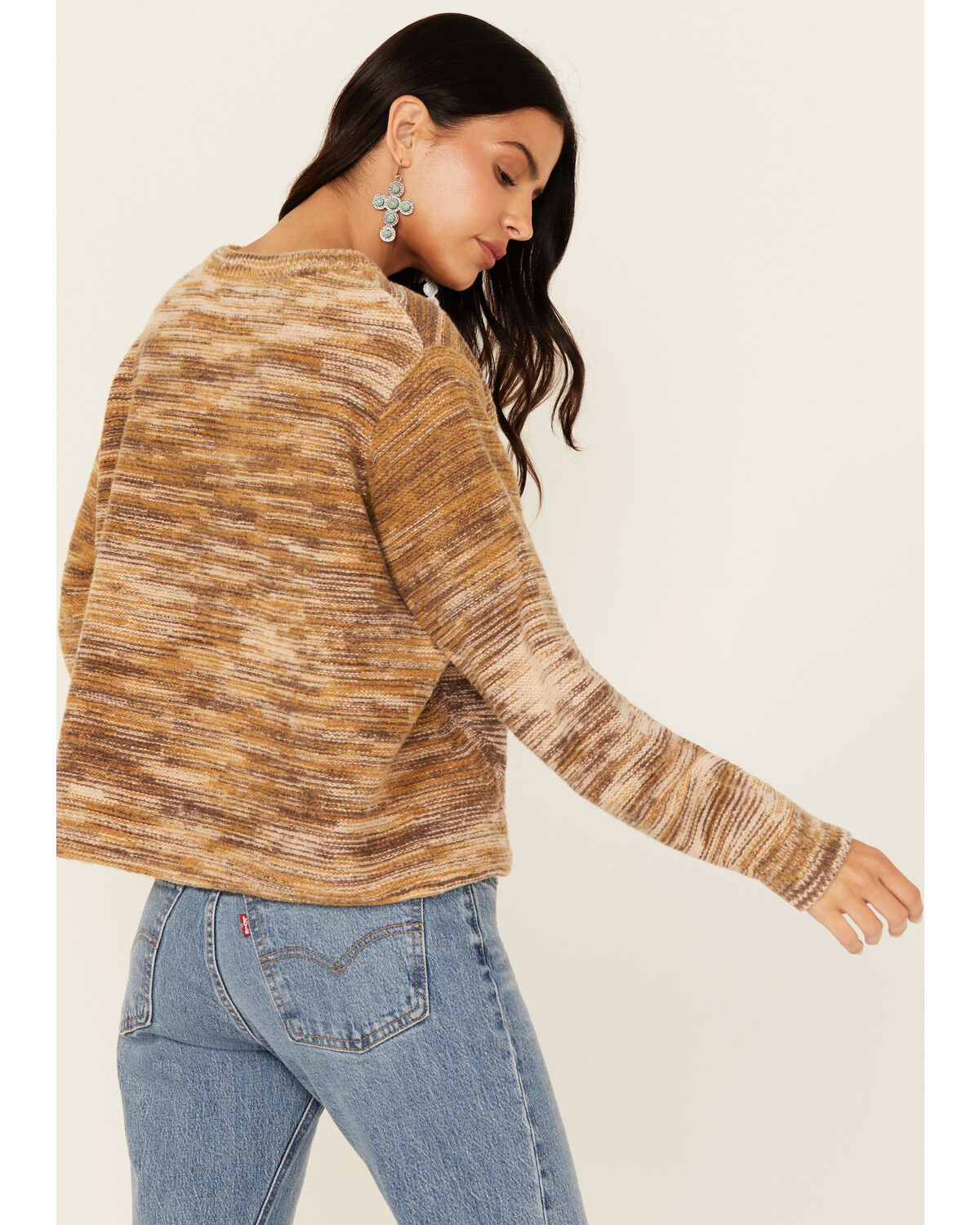 Cleo + Wolf Women's Spacedye Crew Neck Sweater