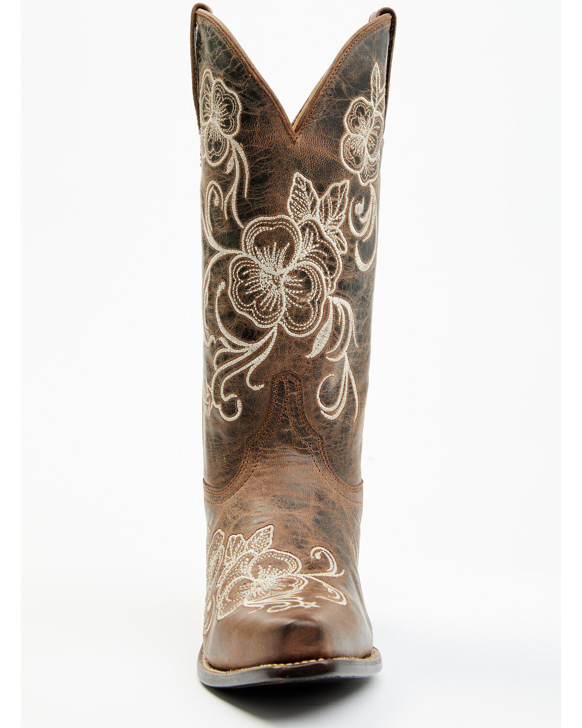 Shyanne Women's Lasy Floral Embroidered Western Boots - Snip Toe