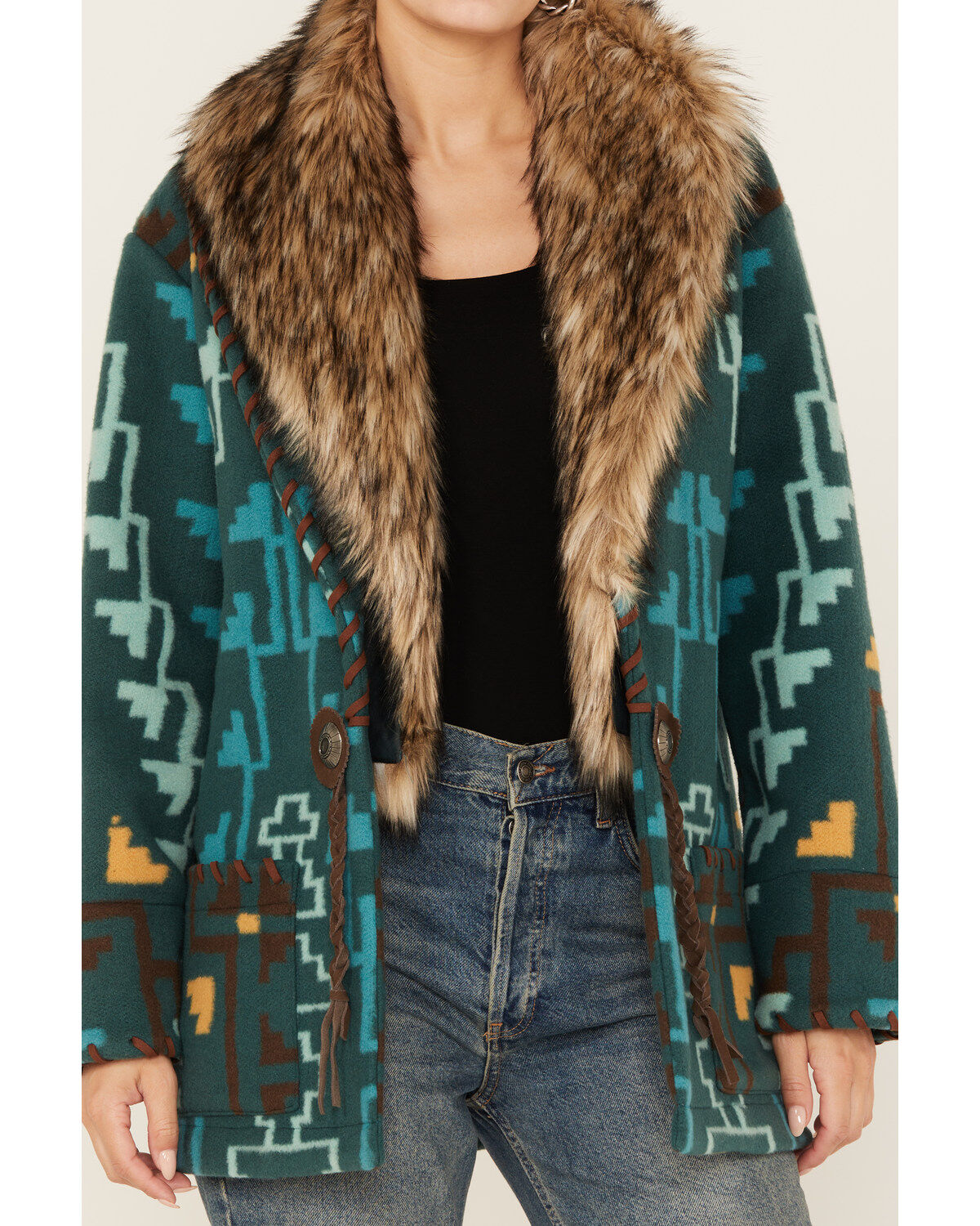 Tasha Polizzi Women's Southwestern Print Blanket Jullian Jacket