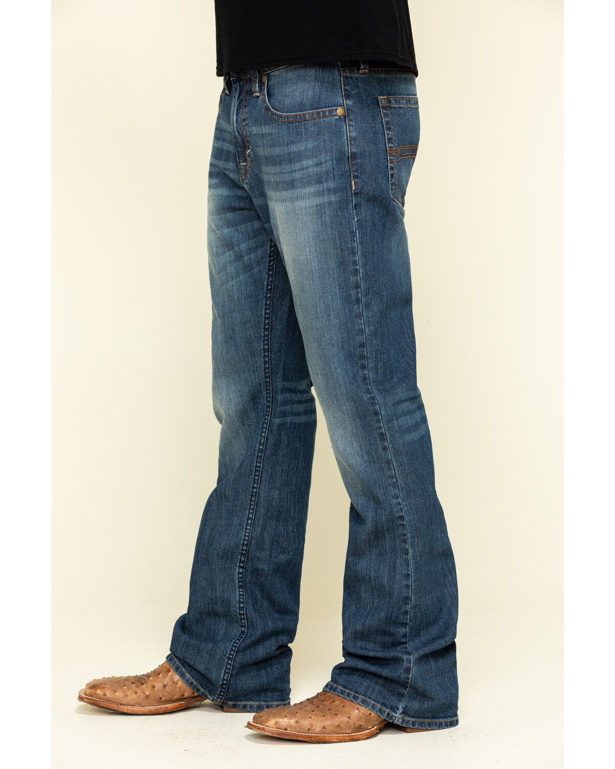 Cody James Men's Wolfstooth Medium Wash Relaxed Bootcut Stretch Denim Jeans