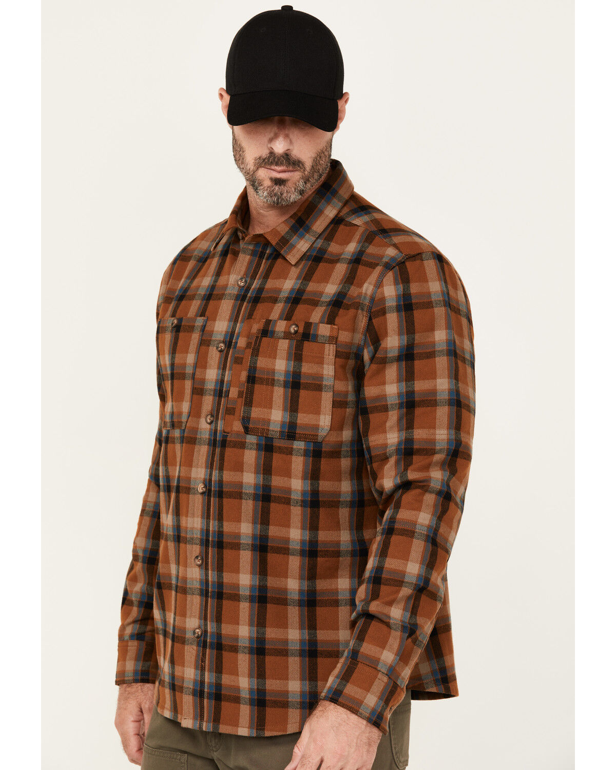 Lucky Brand Workwear Men's Framework Plaid Print Long Sleeve Button-Down Flannel Work Shirt