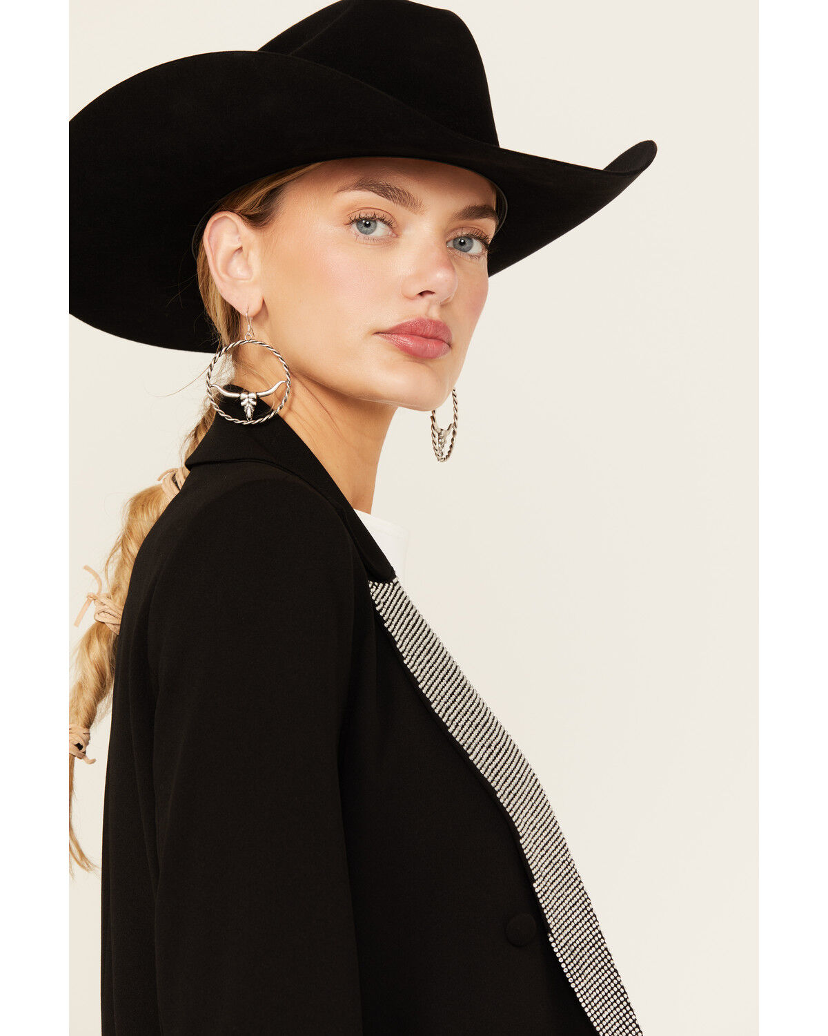 Boom Boom Jeans Women's Crystal Embellished Blazer