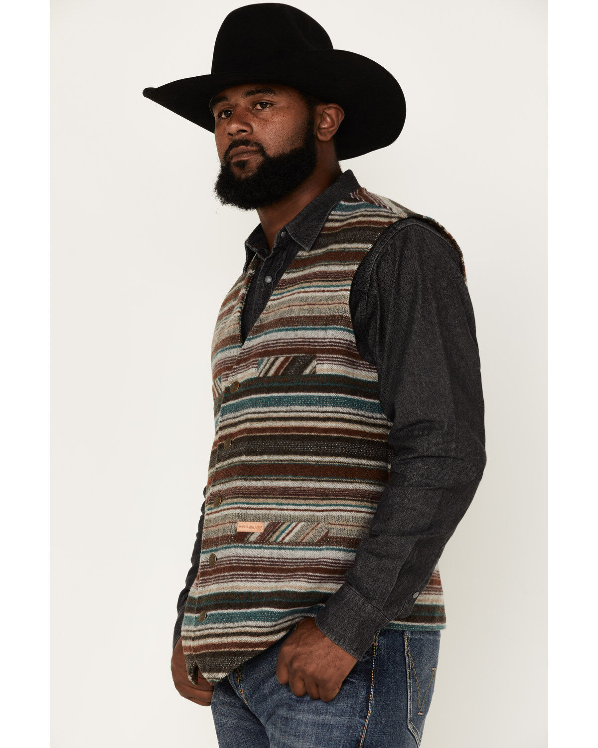 Powder River Outfitters Men's Serape Stripe Print Wool Vest